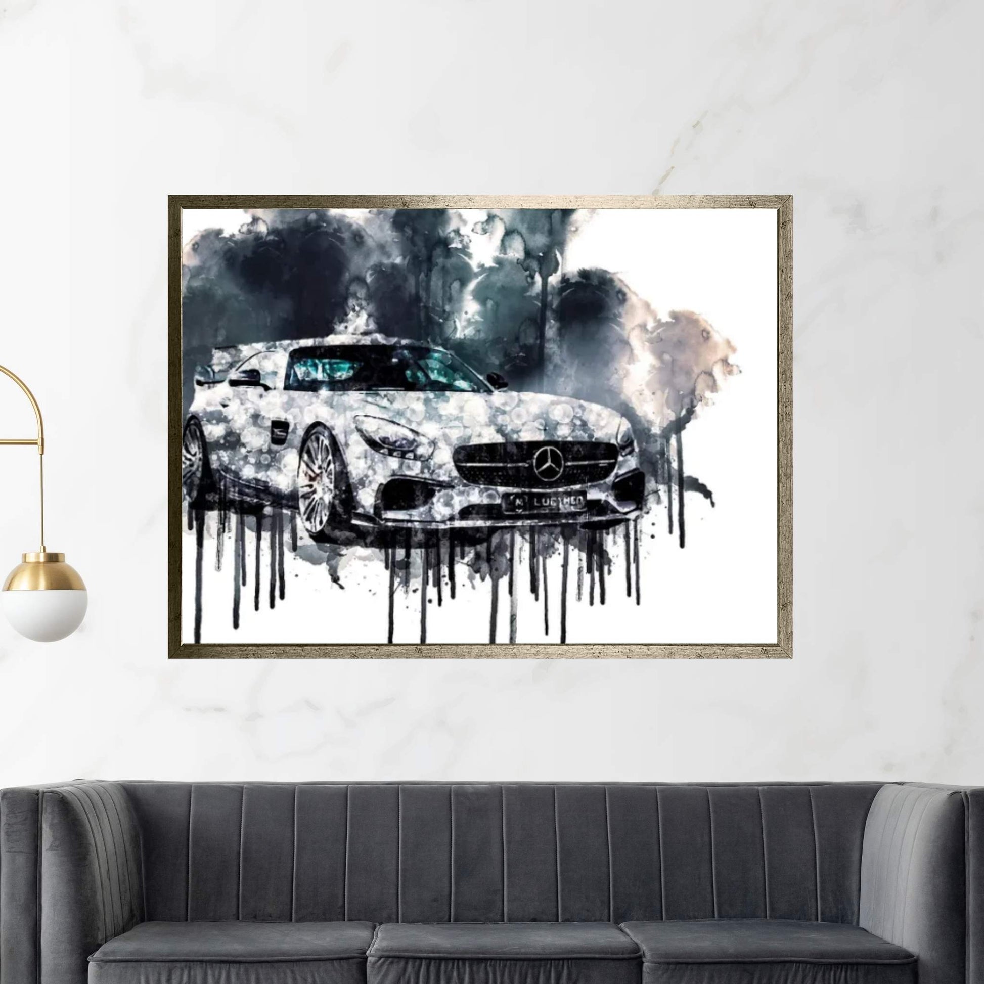 Car 2017 Luethen Motorsport Mercedes AMG GT Canvas Wall Art - Y Canvas