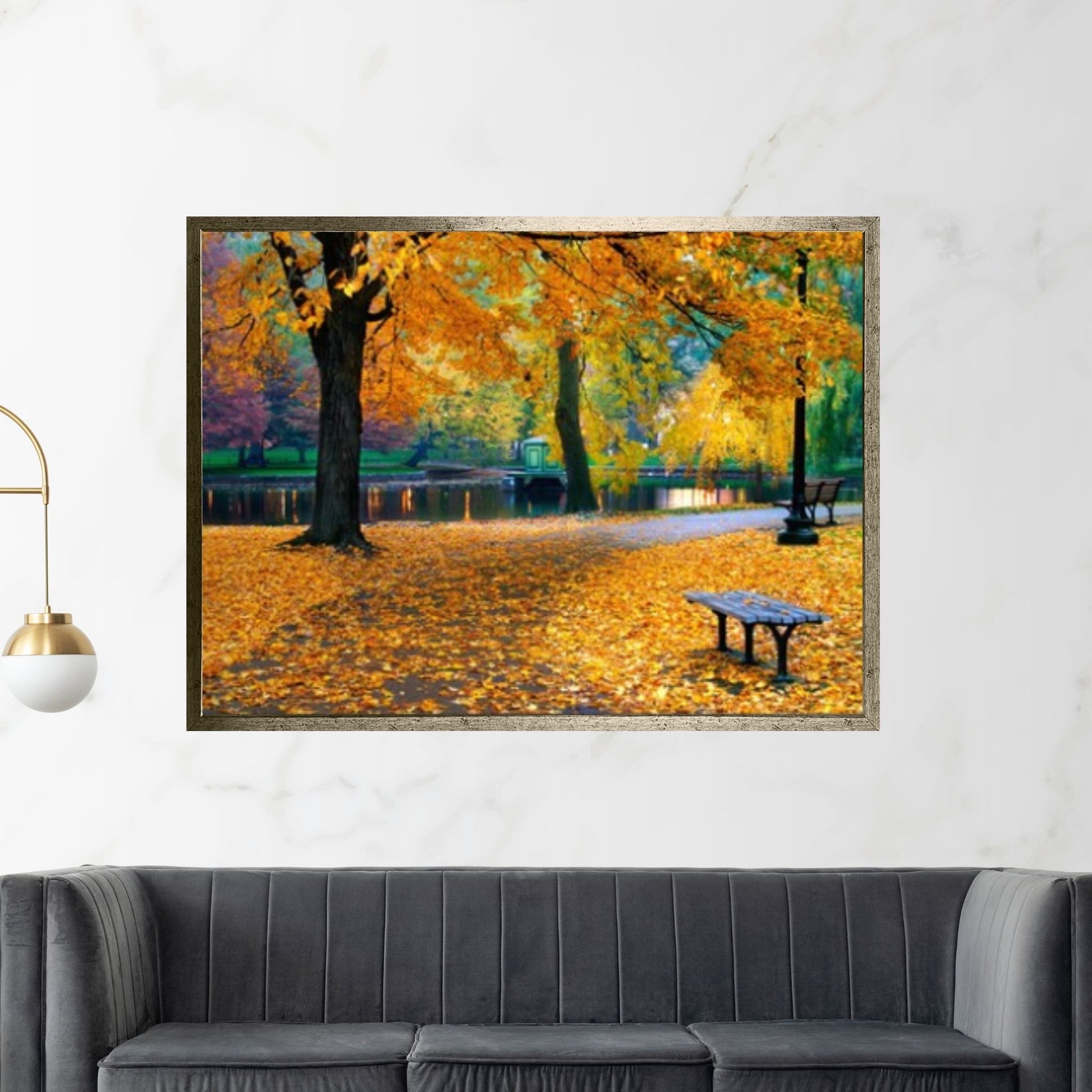 Autumn Landscape Canvas Wall Art Decor, Autumn Landscape Art Canvas, Forest Landscape Canvas Art - Y Canvas