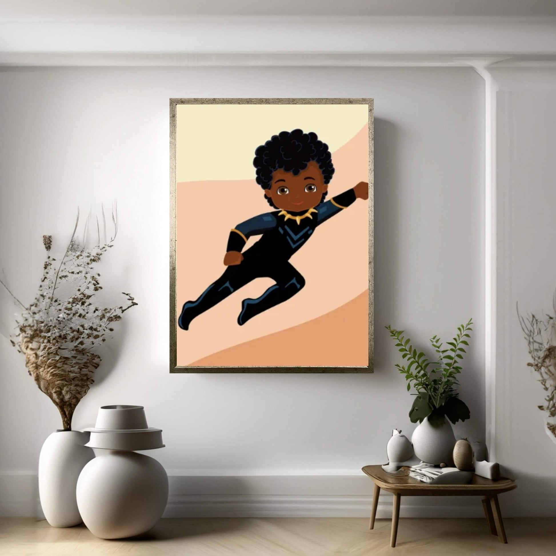 Black Panther Kid Canvas Wall Art - Y Canvas