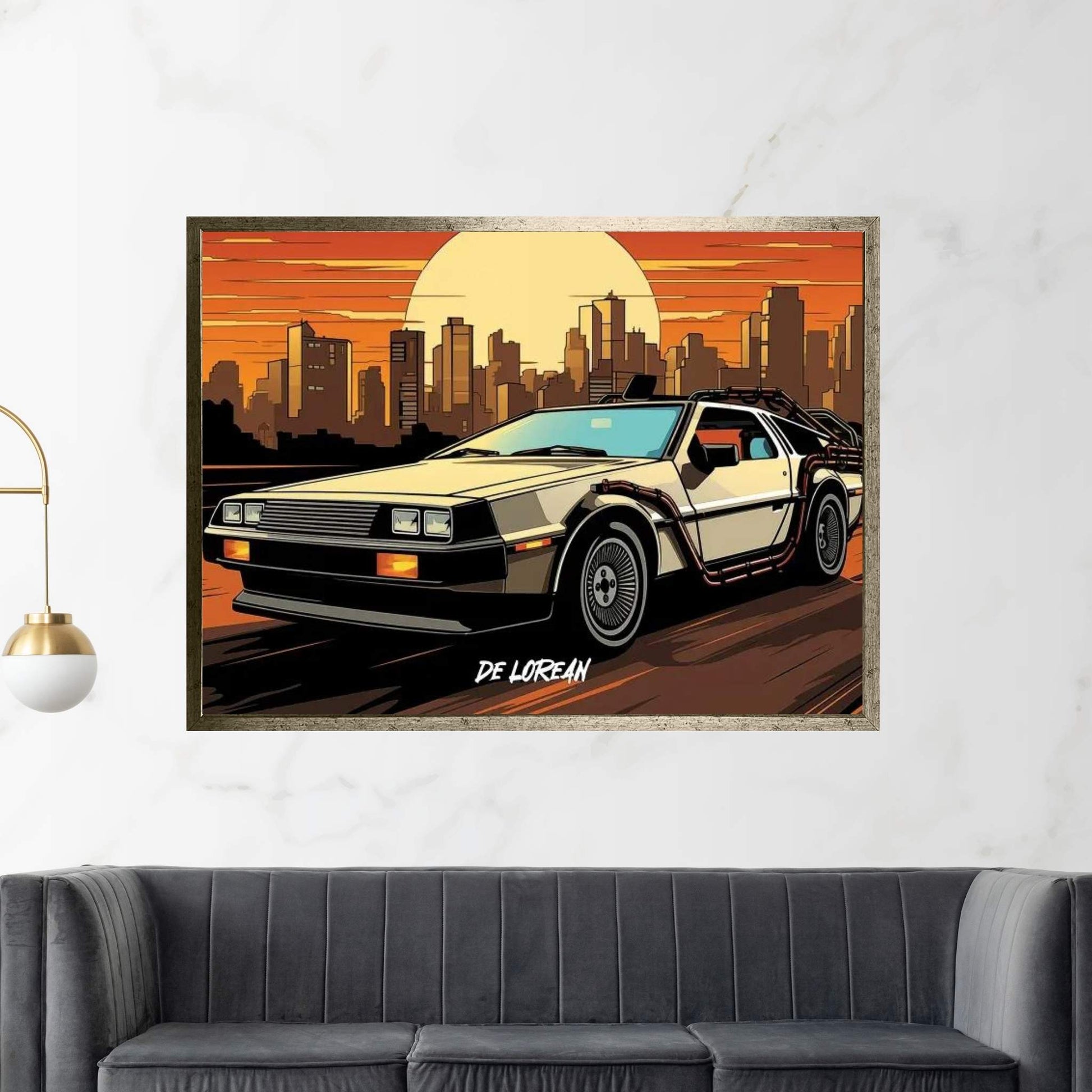 DeLorean Comic Canvas Wall Art - Y Canvas