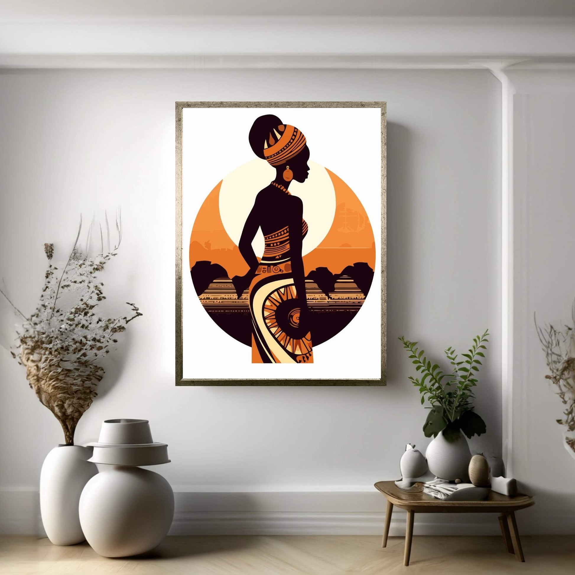 African Black Woman Canvas Wall Art Home Decor - Y Canvas