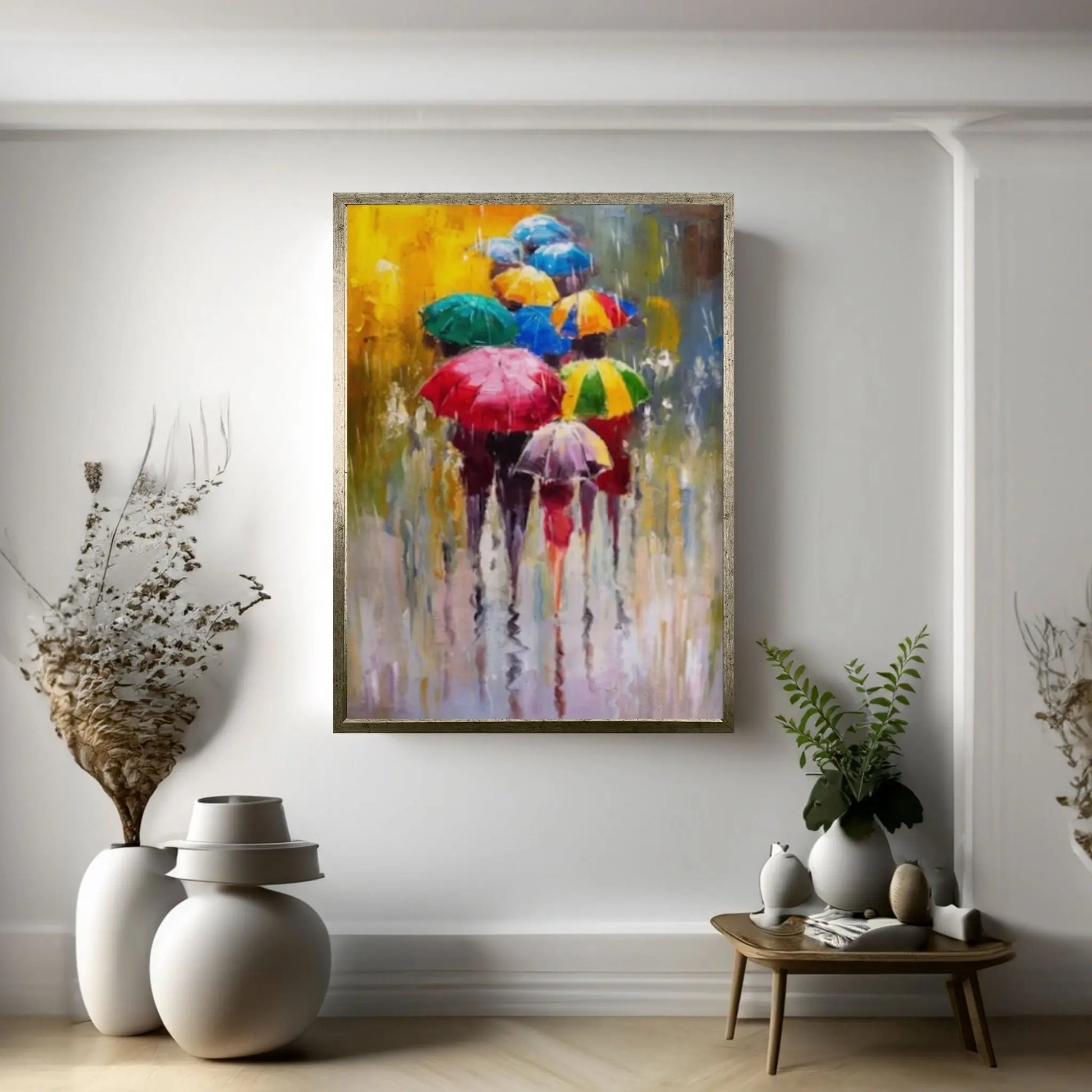 Color People Umbrella Canvas WAll Art Home Decor Poster Print - Y Canvas