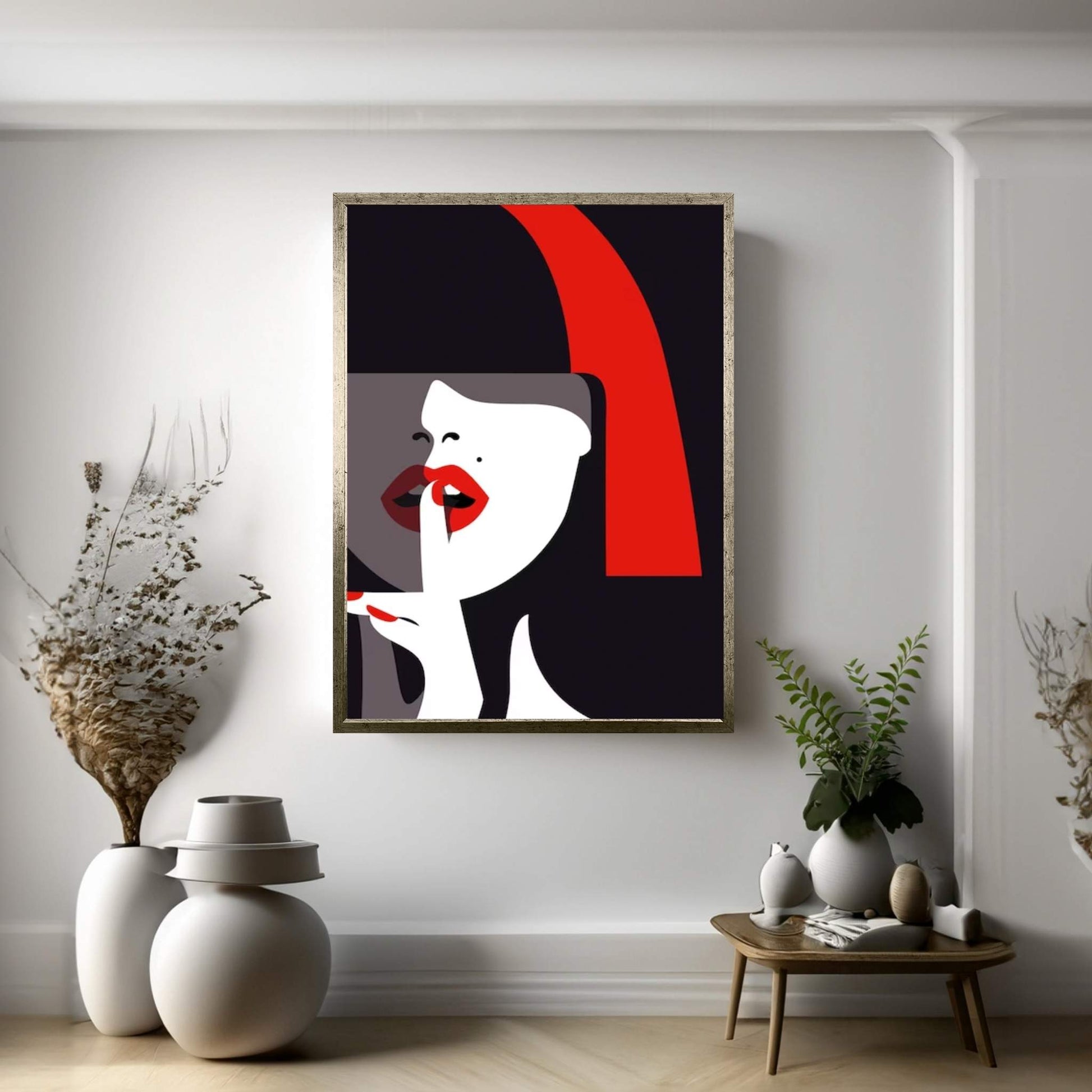 Picasso Style Red Haired Woman Canvas Wall Art - Y Canvas