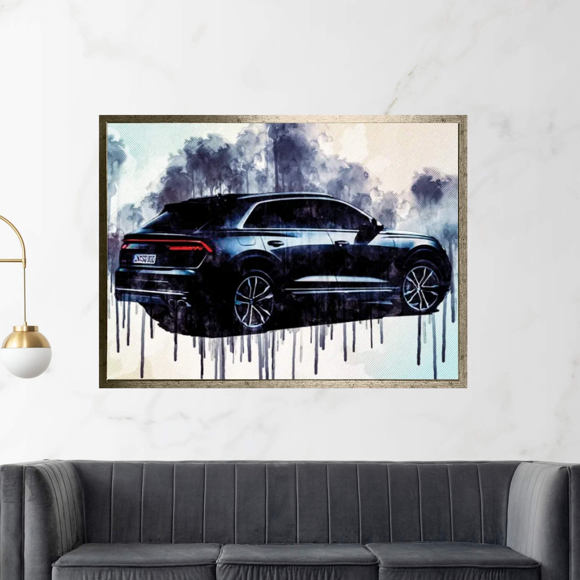 2020 Audi Sq8 Rear View Exterior Gray Suv Canvas Wall Art - Y Canvas