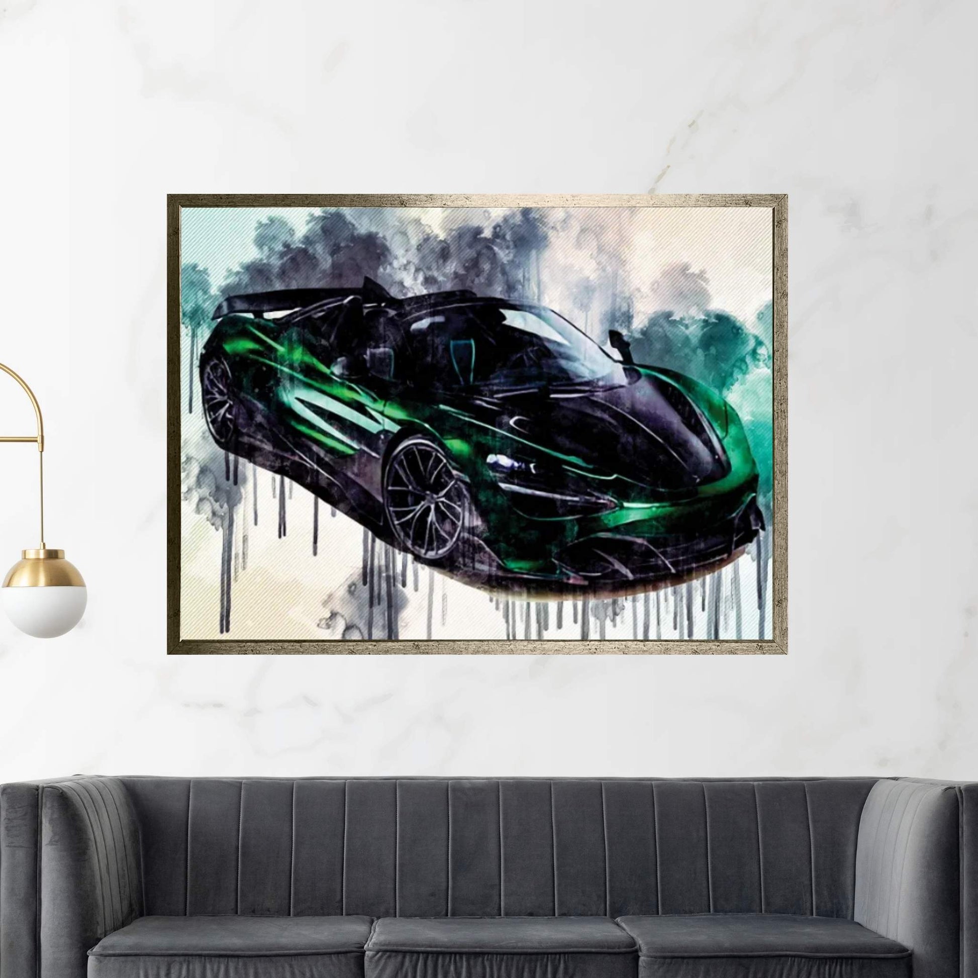 Topcar Mclaren 720S Spider Fury 2020 Hypercar Front View Green Roadster Tuning Canvas Wall Art - Y Canvas