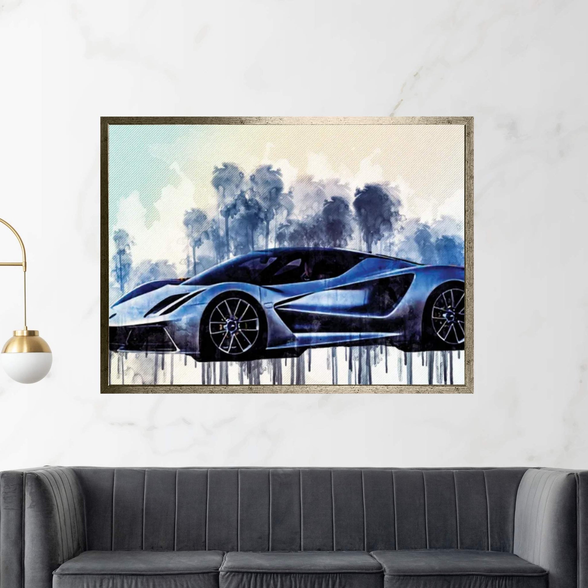 Lotus Evija 2020 Side View Silver Hypercar Exterior New Silver Evija British Sports Cars Canvas Wall Art - Y Canvas