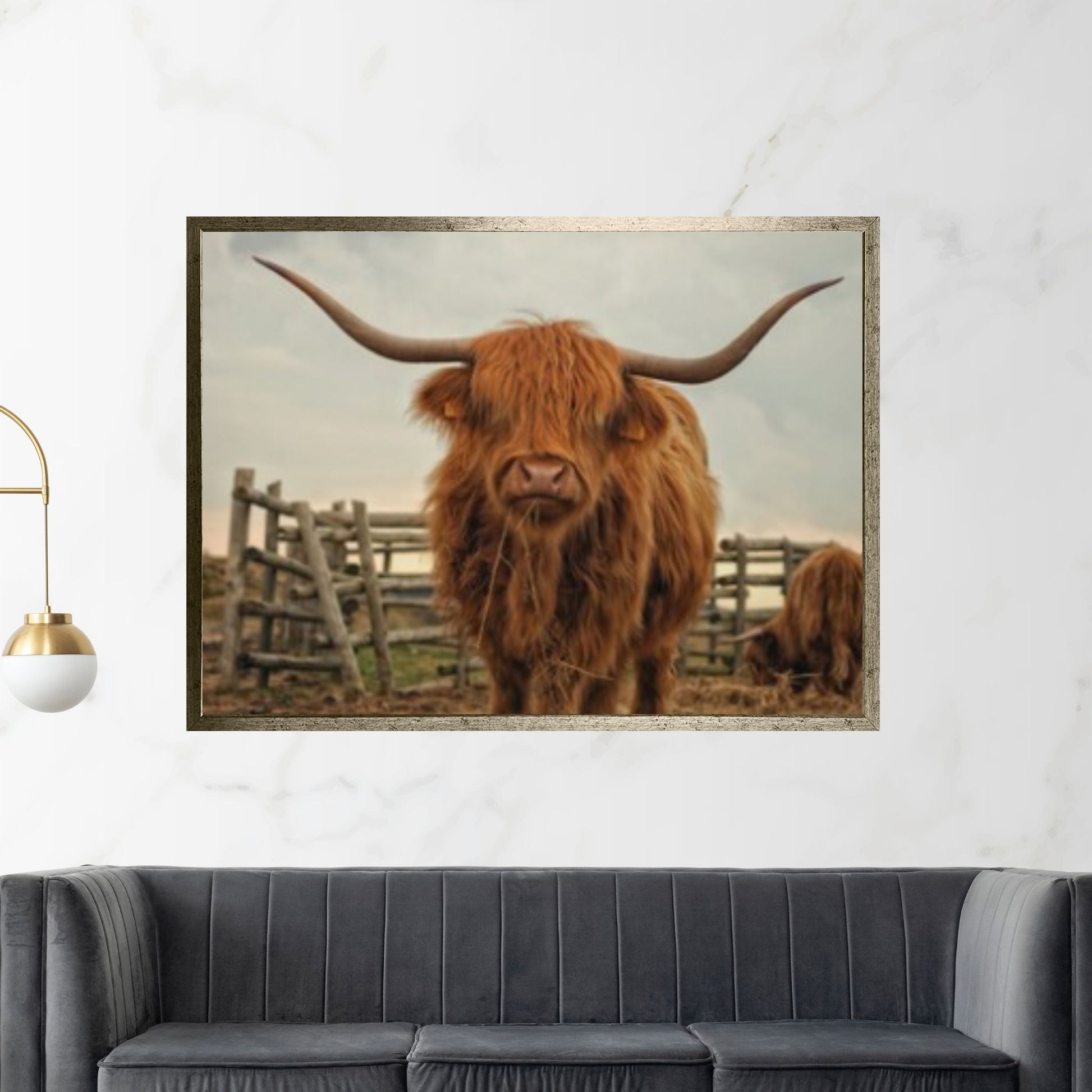 Highland Cow Wall Art | Highland Cow Animal Canvas Wall Art - Y Canvas