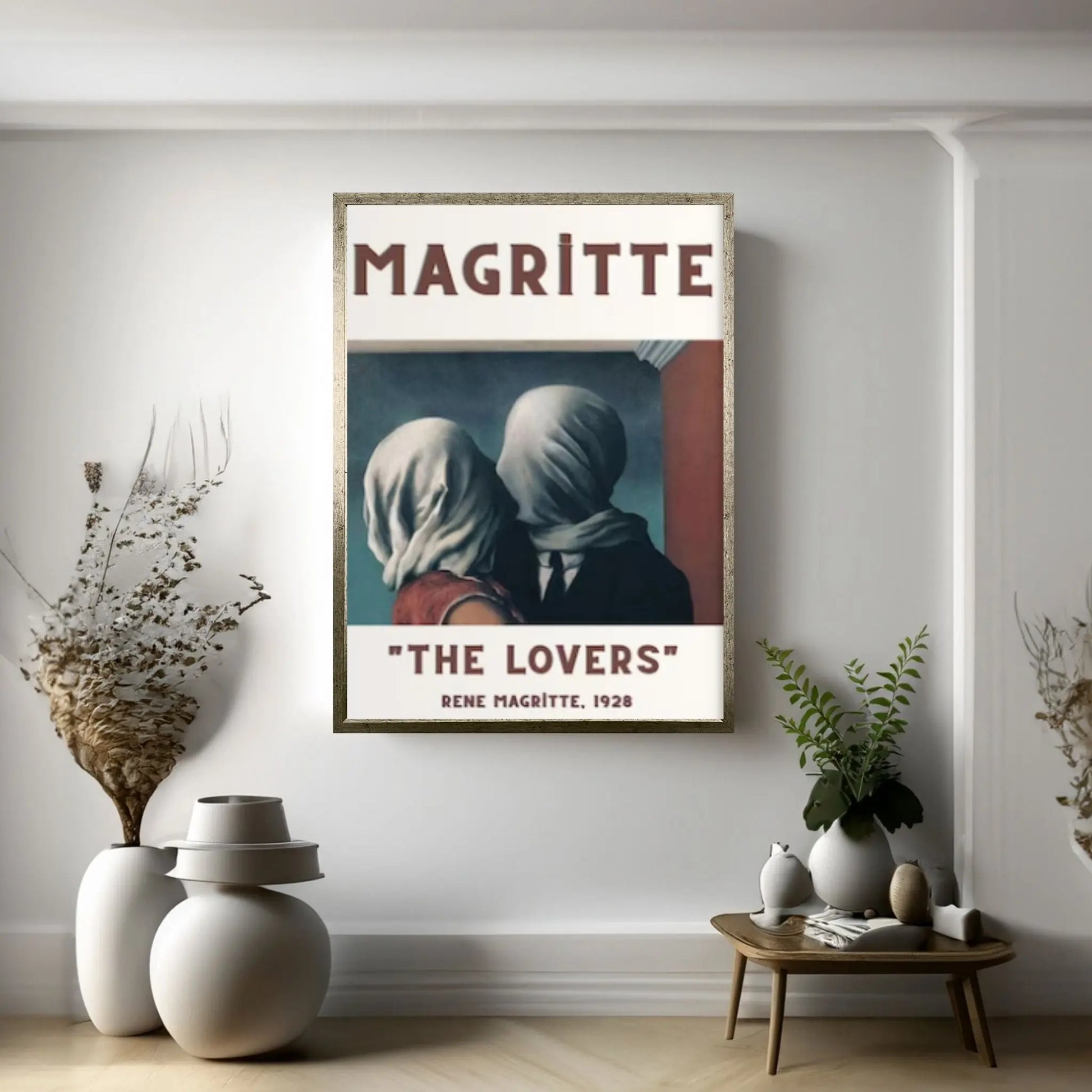 Rene Magritte Canvas Wall Art Poster, The Lovers Canvas, Rene Magritte the lovers Canvas - Y Canvas