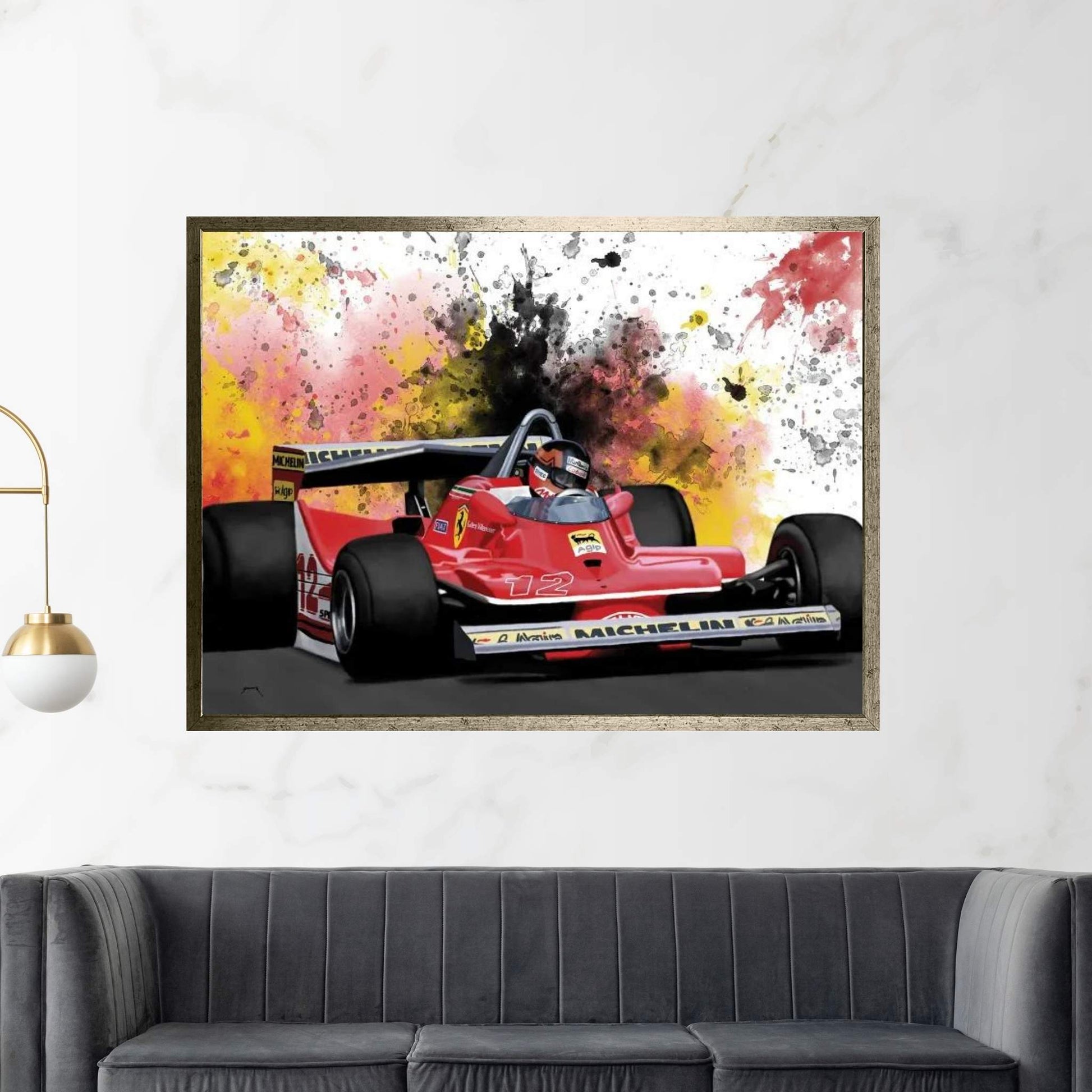 1979 Gilles Villeneuve Racing Car Canvas Wall Art - Y Canvas