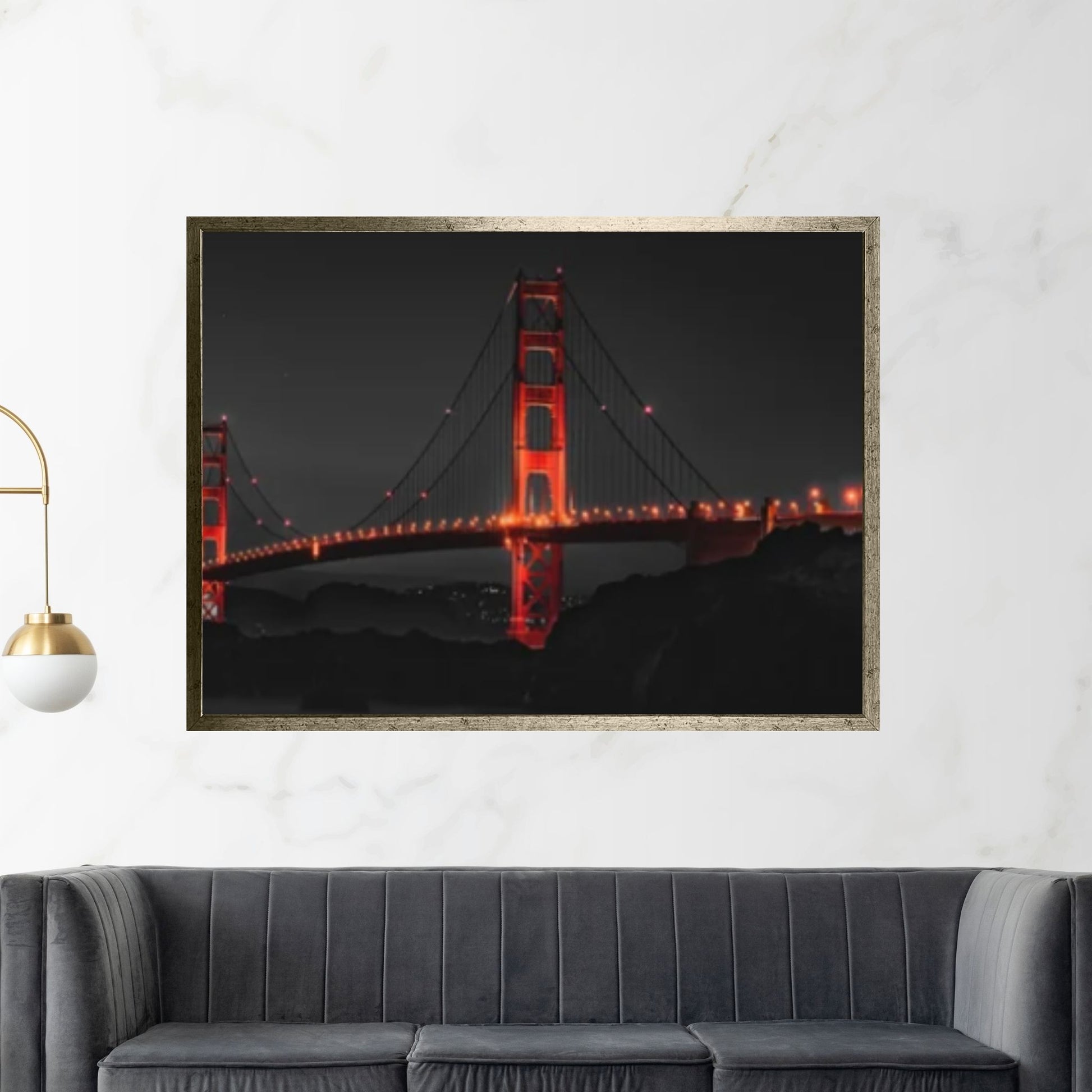 San Francisco Panoramic Canvas Print, San Francisco Canvas Wall Art, Golden Gate Bridge Canvas - Y Canvas