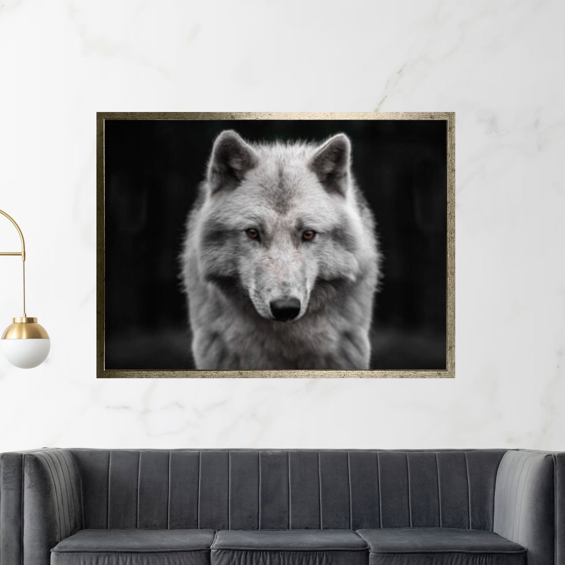 Grey Wolf Canvas Art Wolf Wall Art, Grey Wolf Canvas Animal Wall Decor - Y Canvas