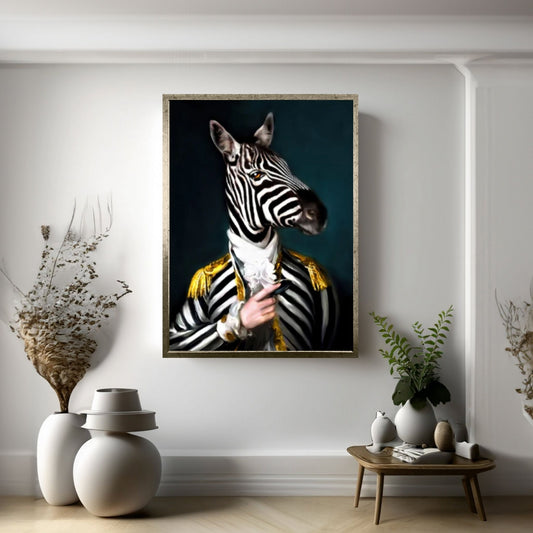 Abstract Animal Original Elephant Lion Zebra Poster, Creative Animal Modeling Wall Art - Y Canvas