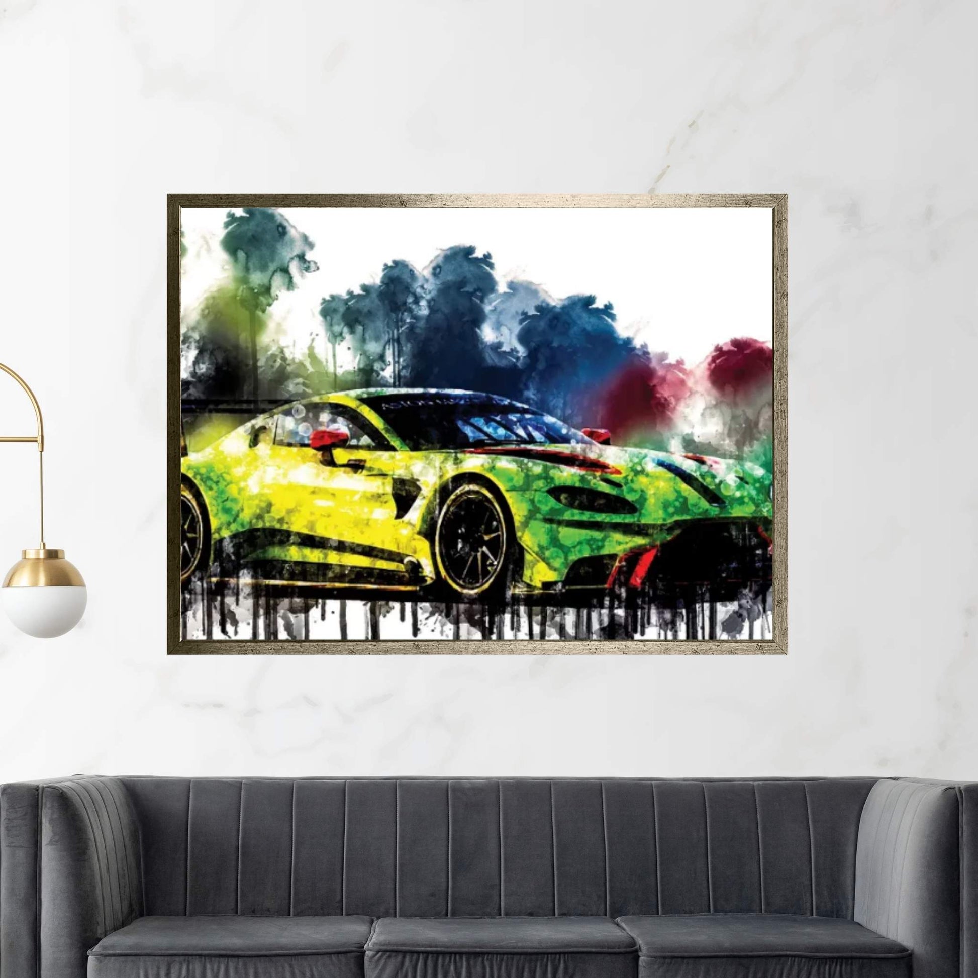 2018 Aston Martin Vantage GTE Vehicle CCCLXVIII Canvas Wall Art - Y Canvas