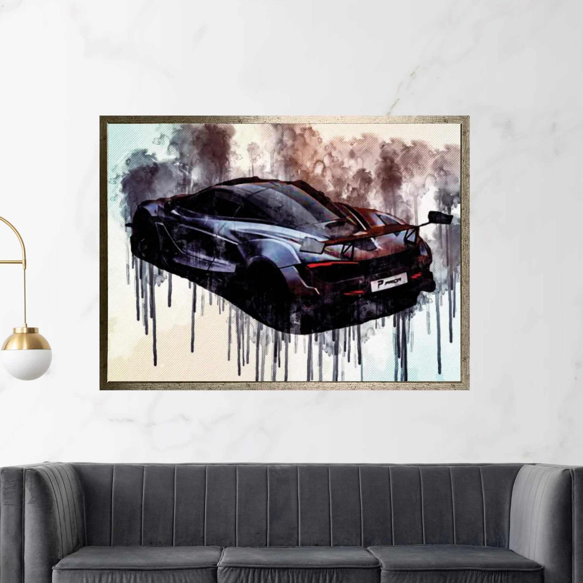 Mclaren 720S Prior Design 2020 Hypercar Exterior Tuning 720S Black Wheels Matte Gray British Supercar Canvas Wall Art - Y Canvas