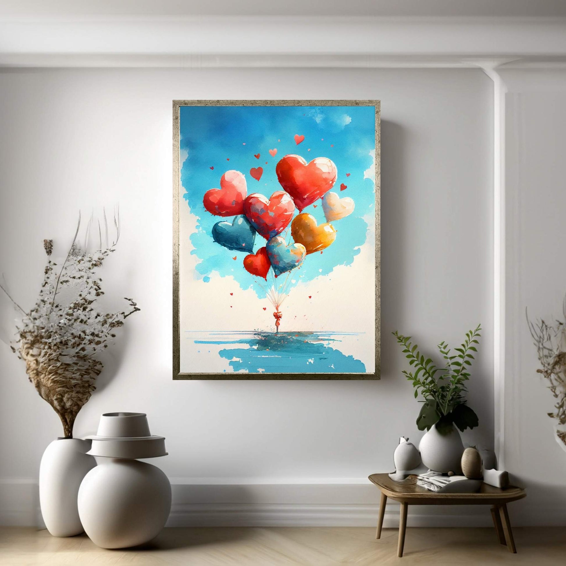 Love, Heart, Balloon, Woman Canvas Wall Art Home Decor - Y Canvas