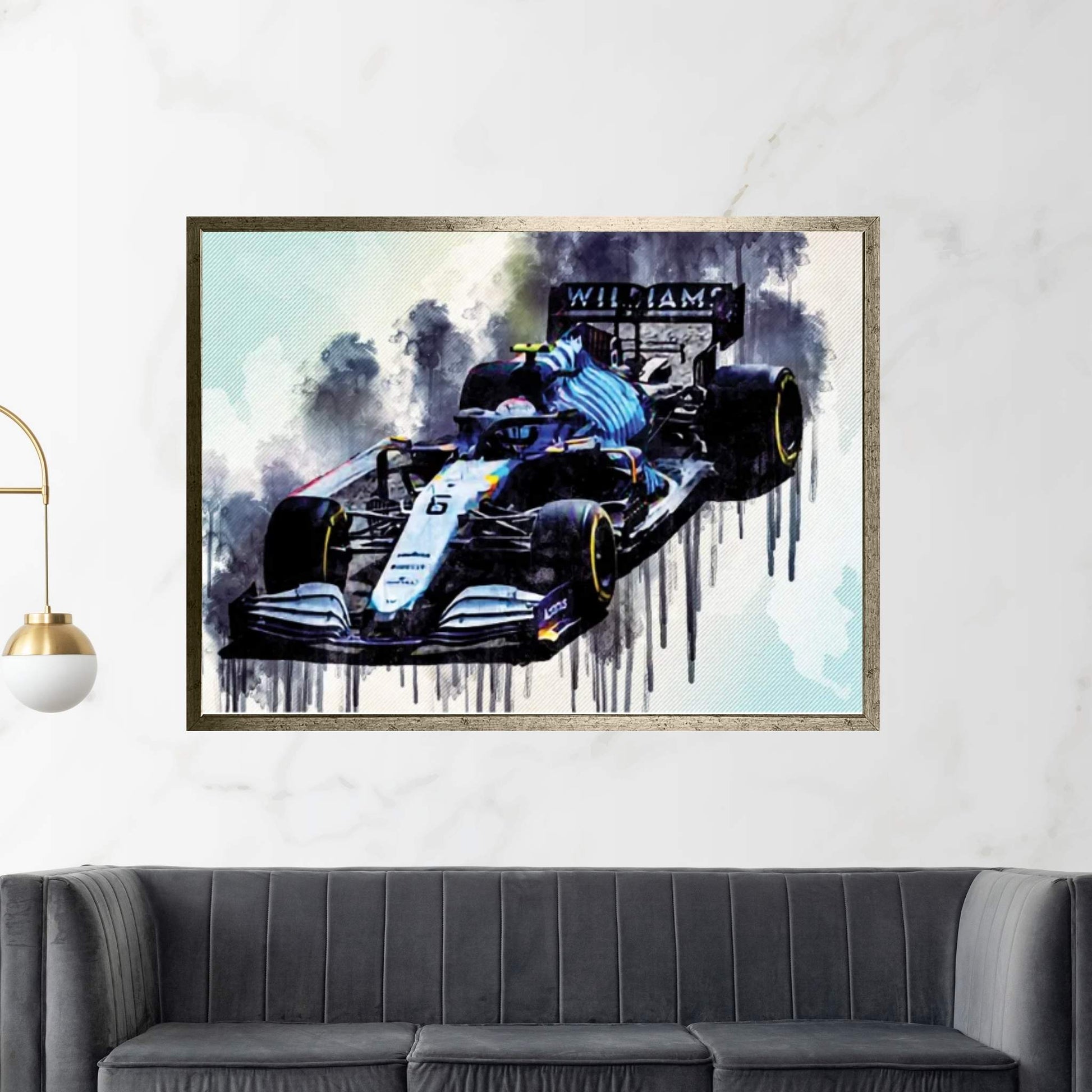 Nicholas Latifi Williams Fw43B On Track Raceway Formula 1 2021 F1 Cars Sportscars Canvas Wall Art - Y Canvas