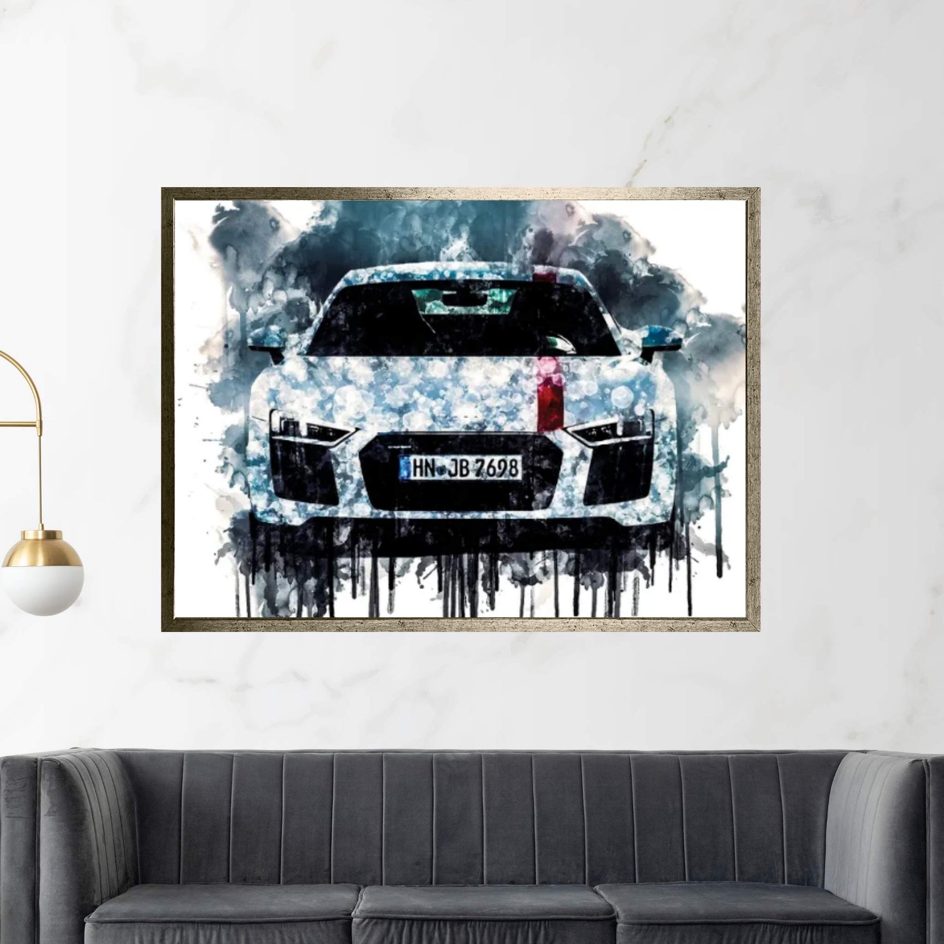 Car 2018 Audi R8 V10 RWS Canvas Wall Art - Y Canvas