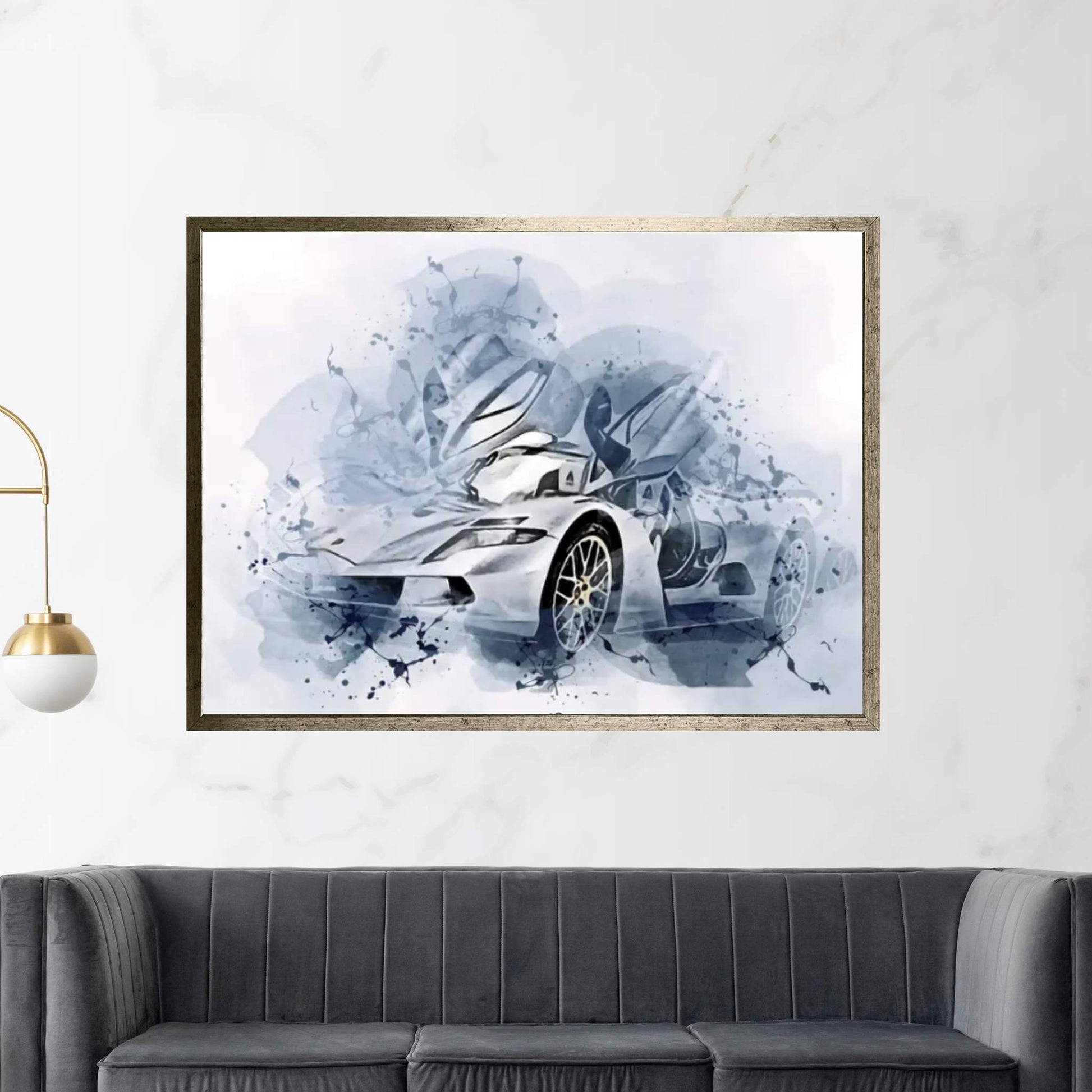 Aspark Owl 2022 Hypercar Exterior Silver Canvas Wall Art - Y Canvas