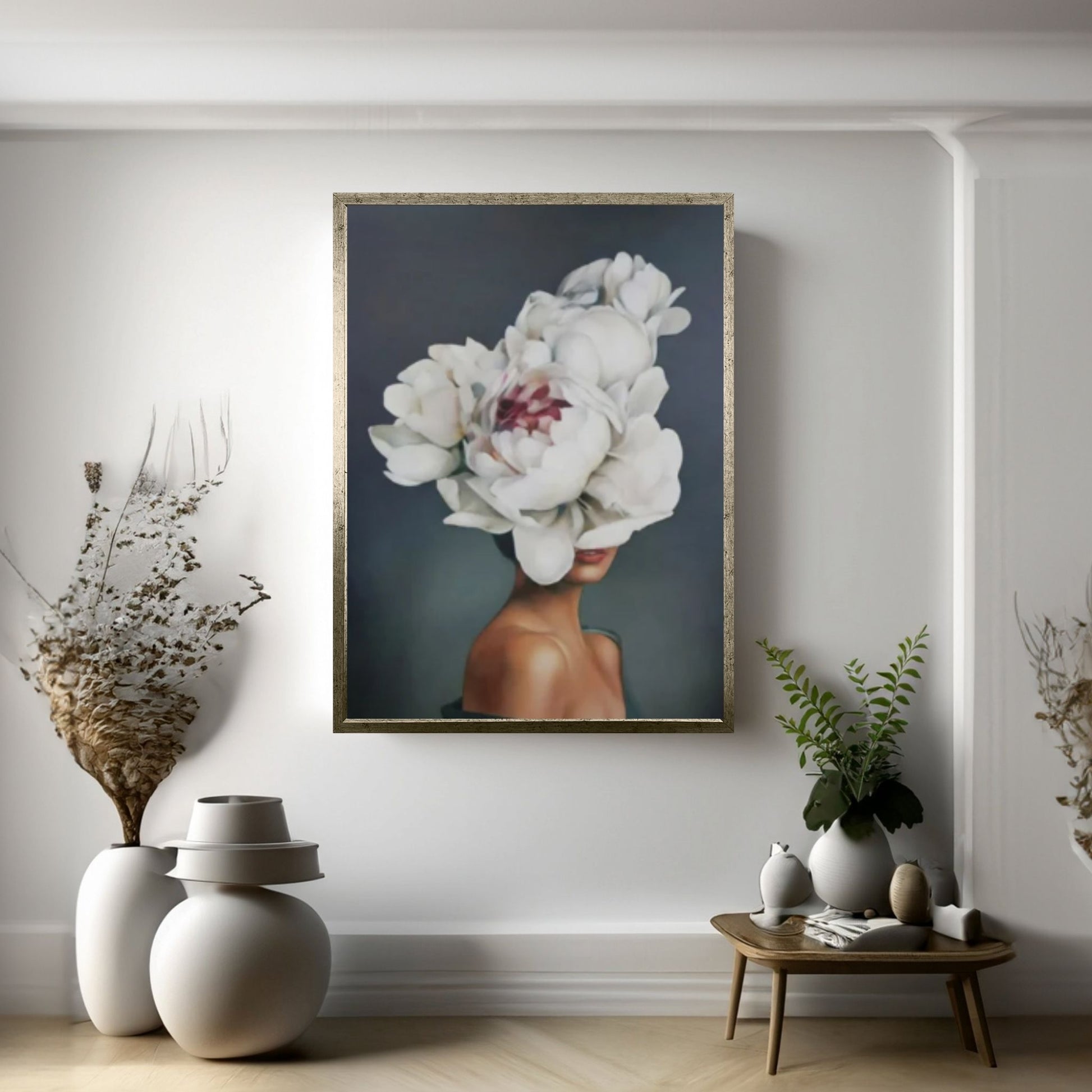 Floral Female Head Canvas Art, Heavenly Perfection Canvas, Roses and Woman, Woman Floral Art - Y Canvas