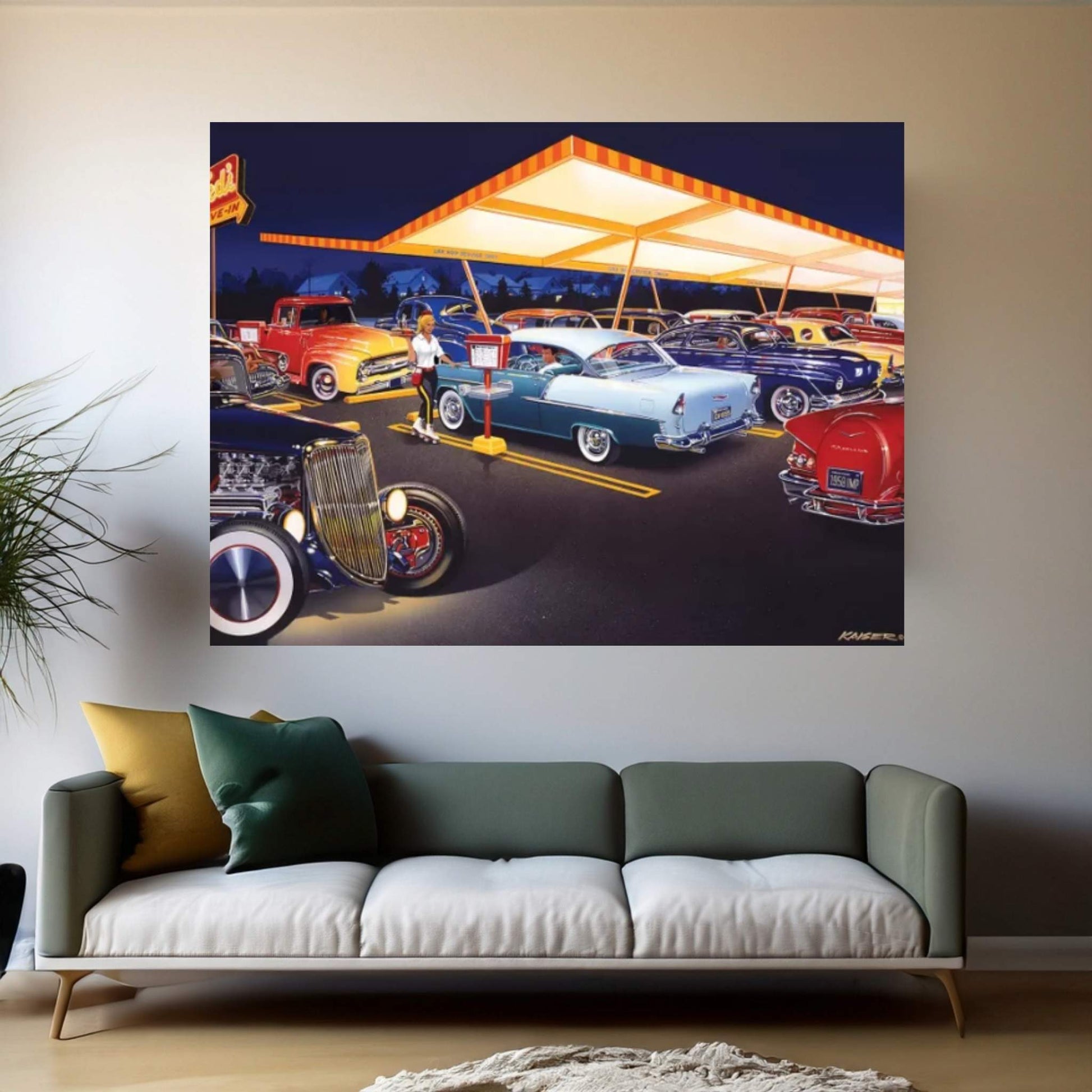 Ted's Drive-In Canvas Wall Art - Y Canvas