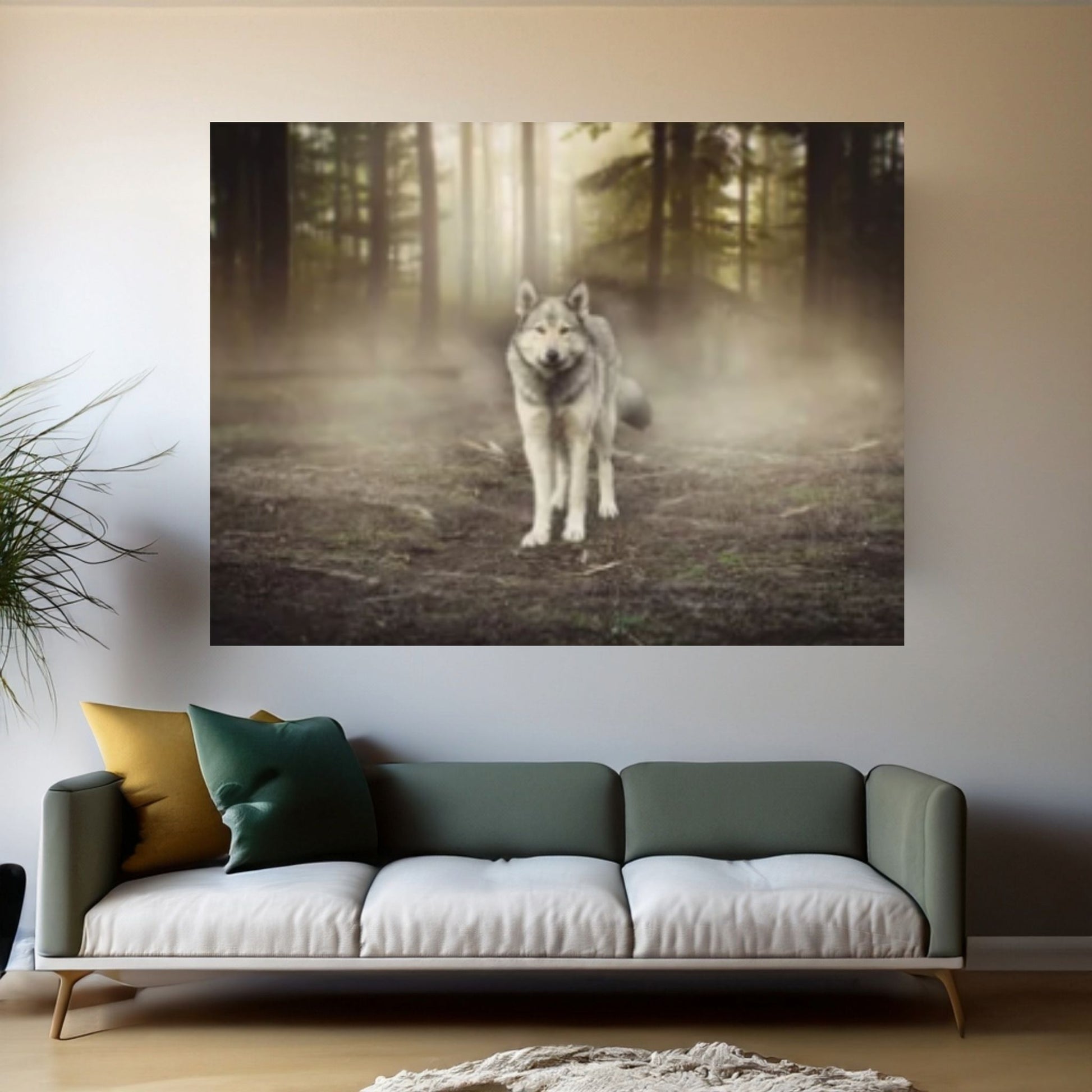 Abstract Animal Wolf Wall Art, Creative Animal Modeling Wall Art - Y Canvas