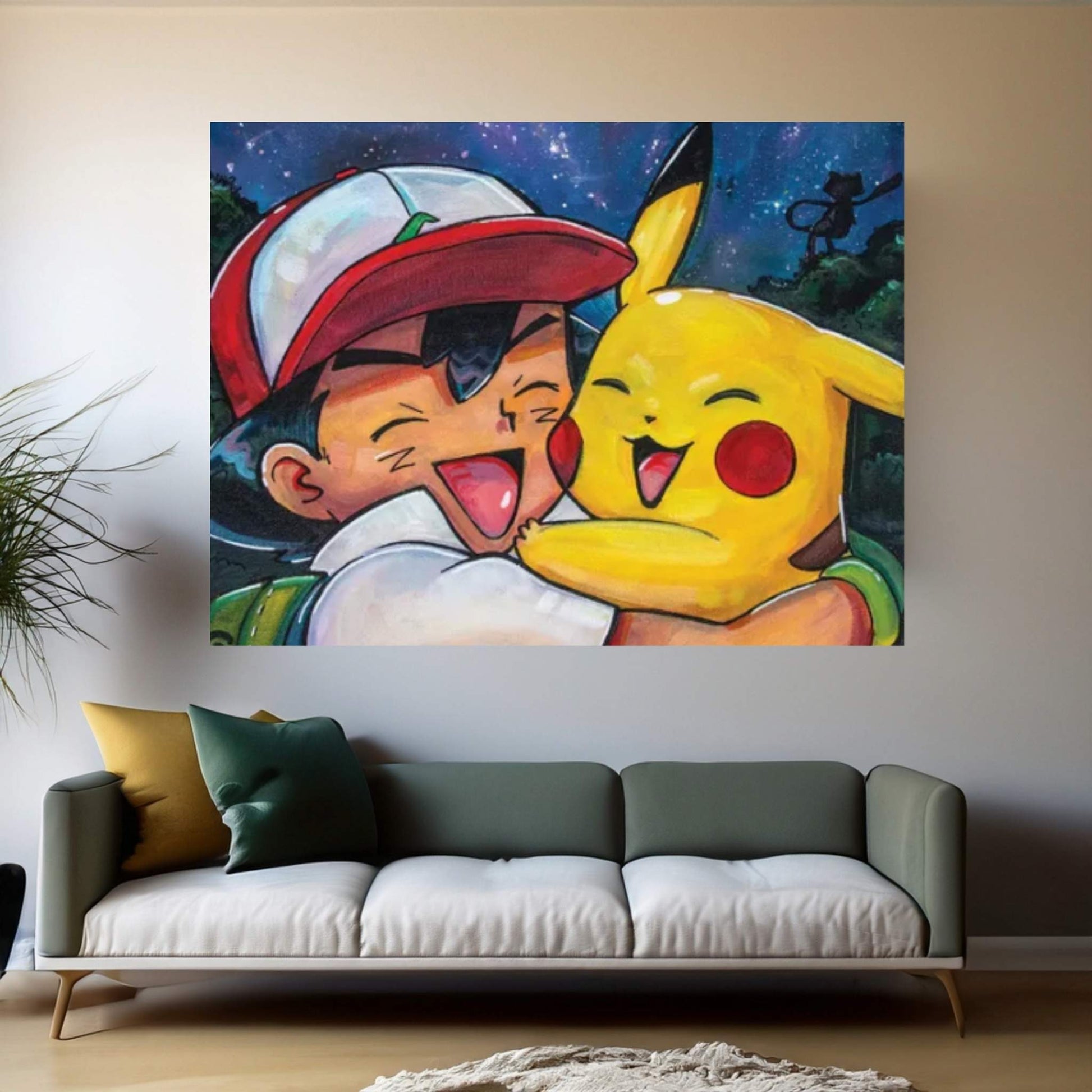 Pokémon - Ash And Pikachu Canvas Wall Art - Y Canvas