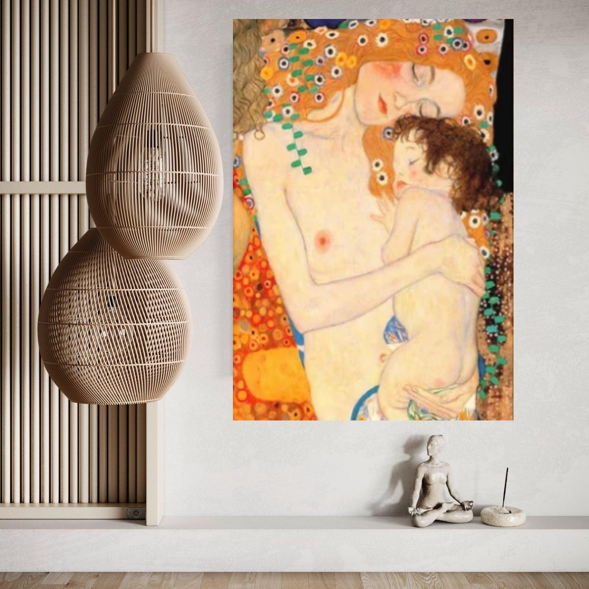 Mother And Child Art Canvas Poster By Gustav Klimt Art, Gustav Klimt Canvas - Y Canvas