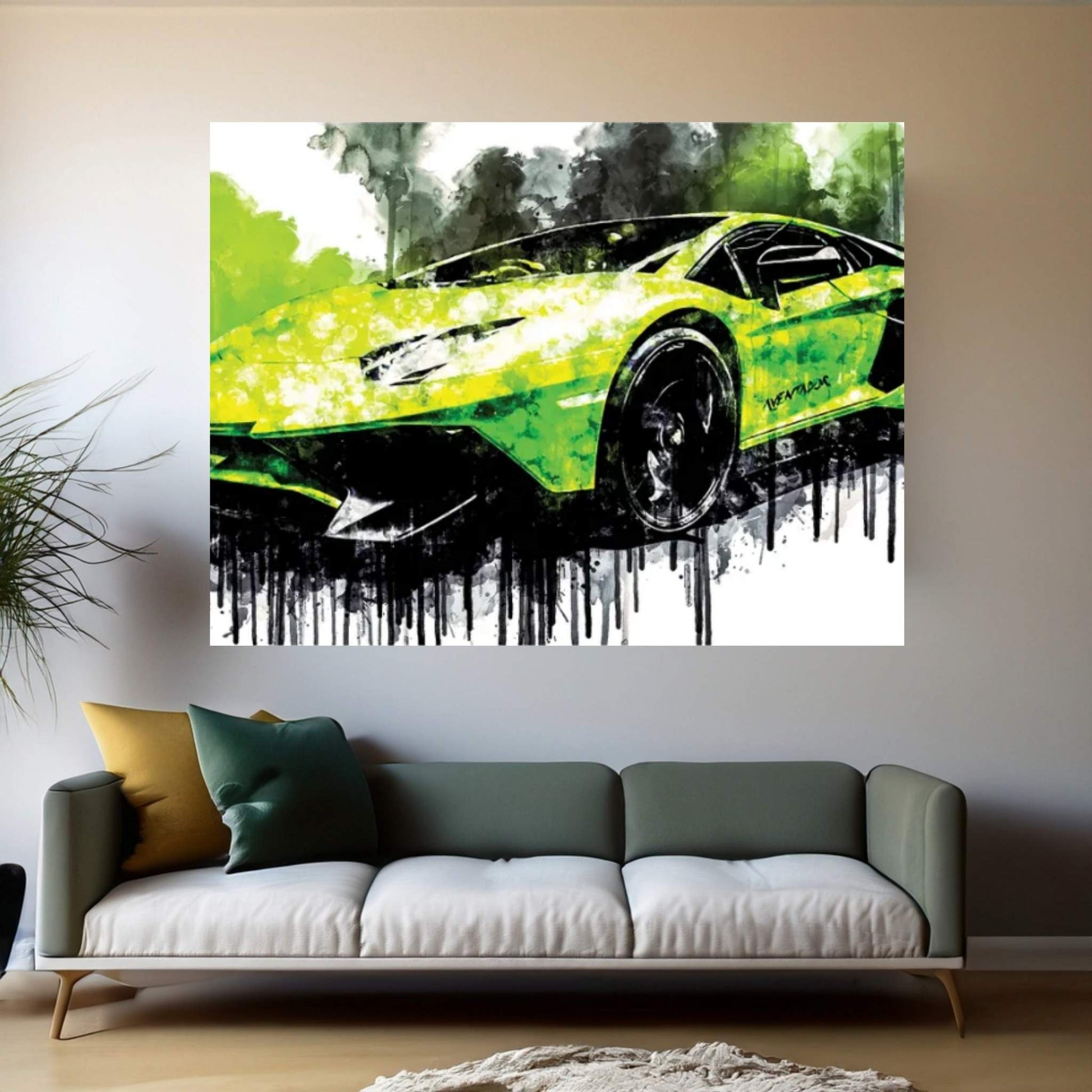 2017 Mcchip DKR Lamborghini Aventador Vehicle CLXII Canvas Wall Art - Y Canvas