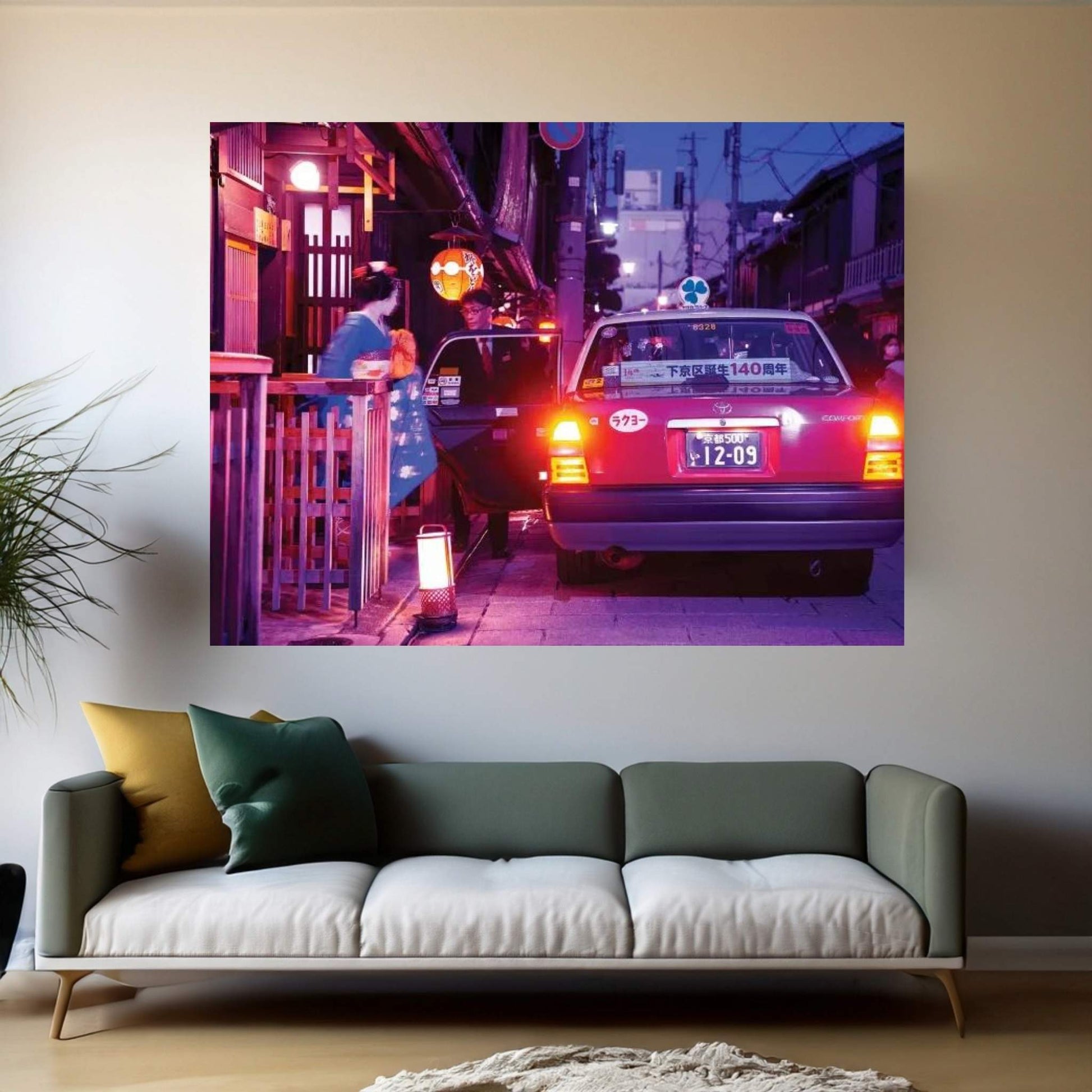 Geisha Taxi Canvas Wall Art - Y Canvas