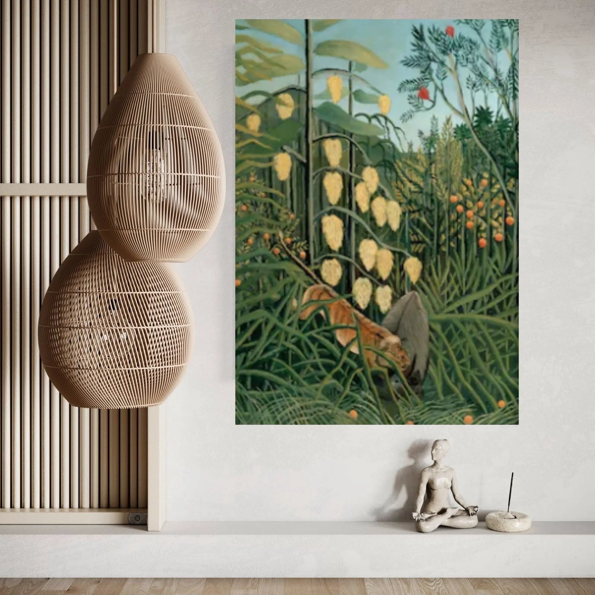 Henri Rousseau In a Tropical Forest Canvas Wall Art, Henri Rousseau print, Henri Rousseau poster Canvas - Y Canvas