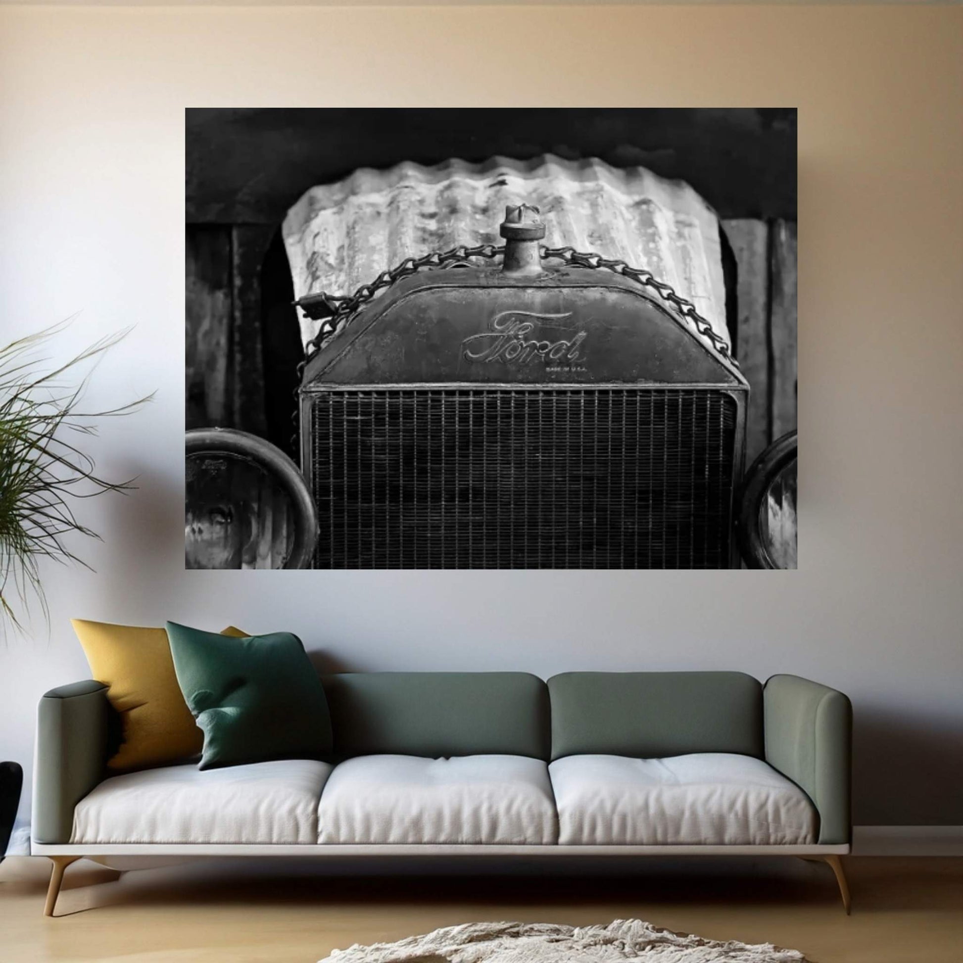 Model T in Black&White Canvas Wall Art - Y Canvas