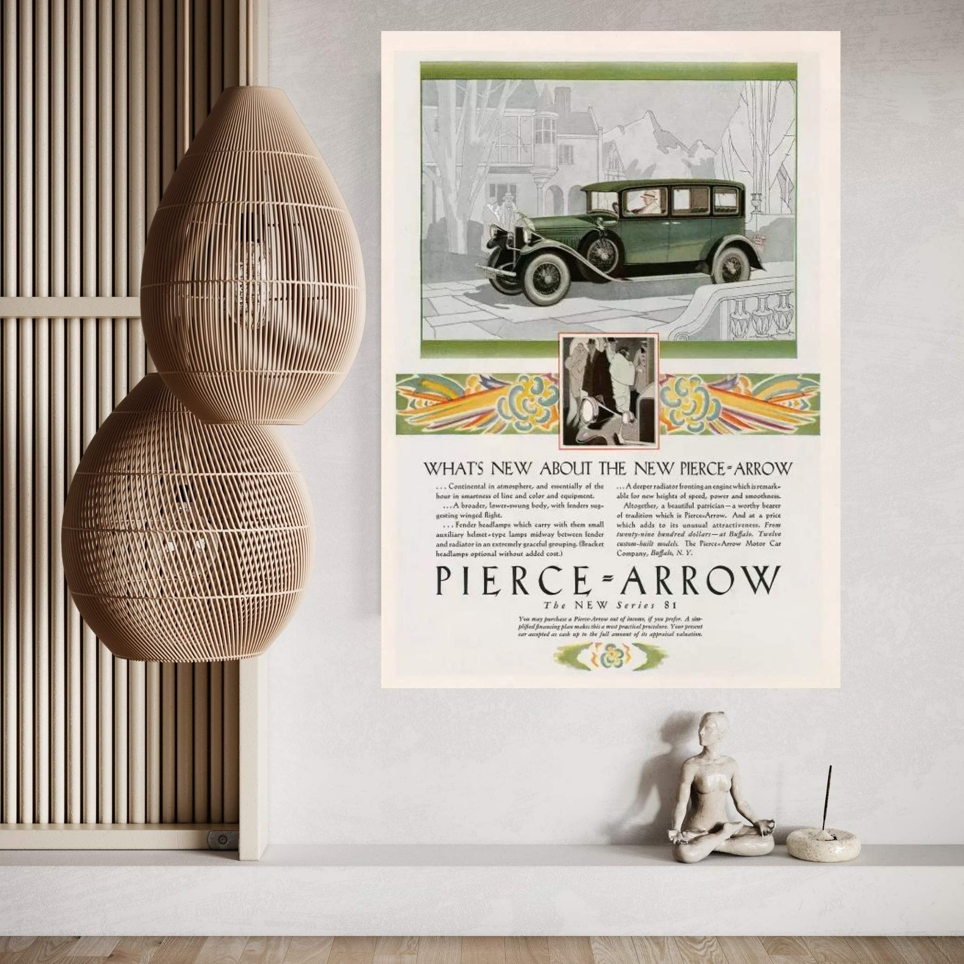 1928 Pierce-Arrow Magazine Advert Canvas Wall Art - Y Canvas