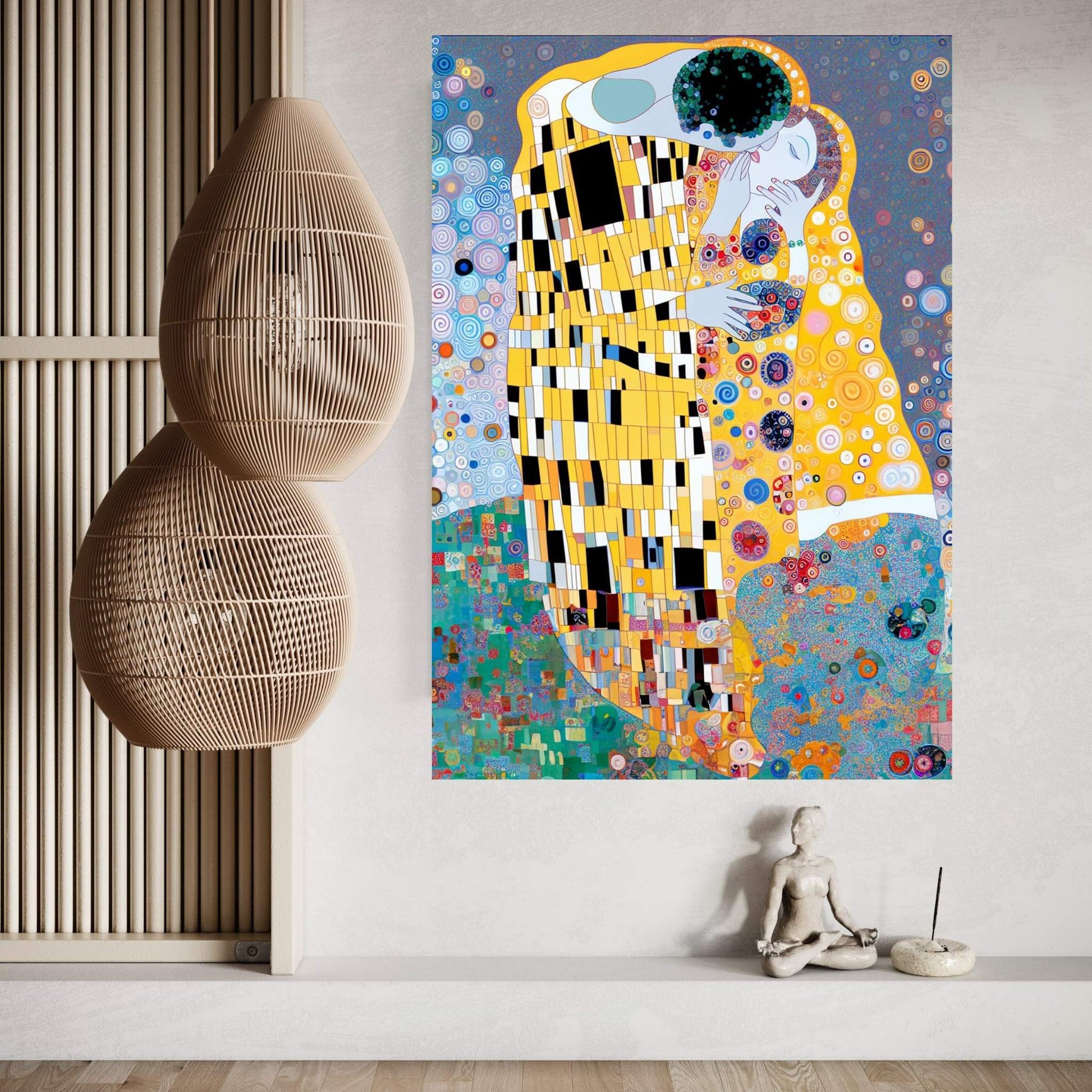 Gustav Klimt The Kiss Canvas Wall Art - Affordable Reproduction - Y Canvas