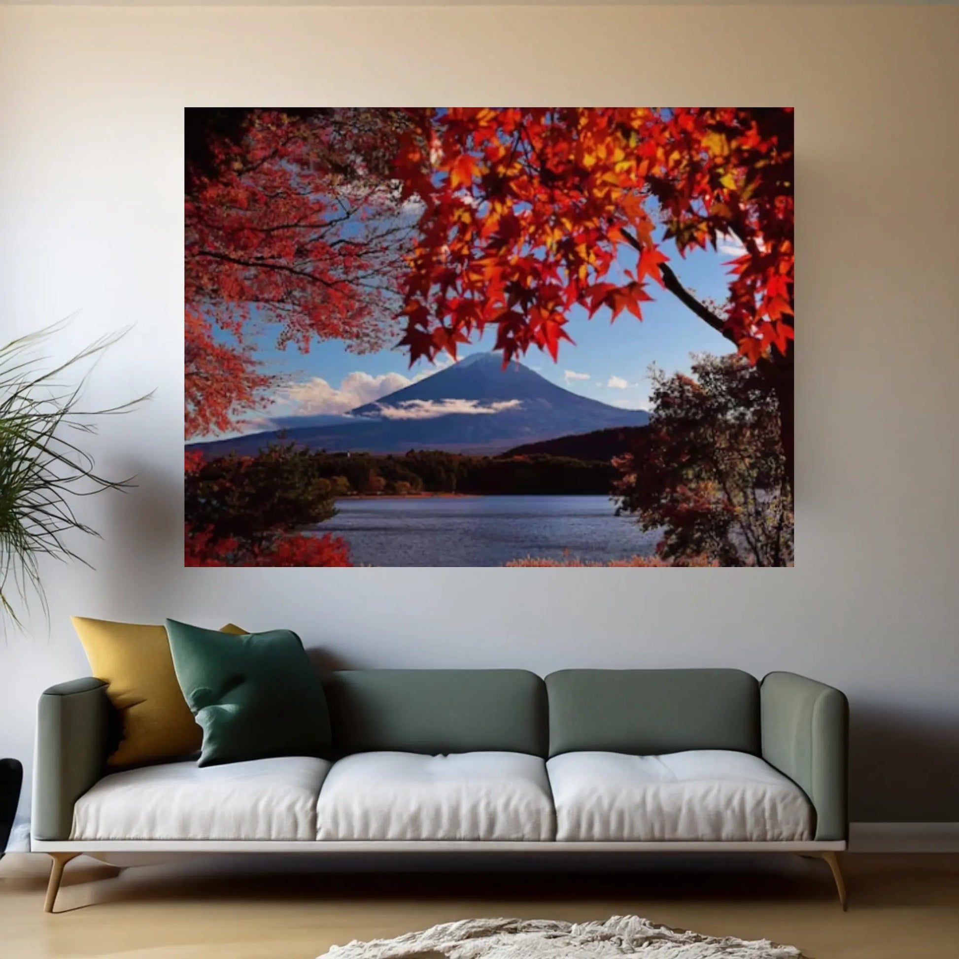 Fuji Kawaguchiko Autumn Leaves Canvas Wall Art Printing Wall Art print Canvas Wall Art Poster - Y Canvas