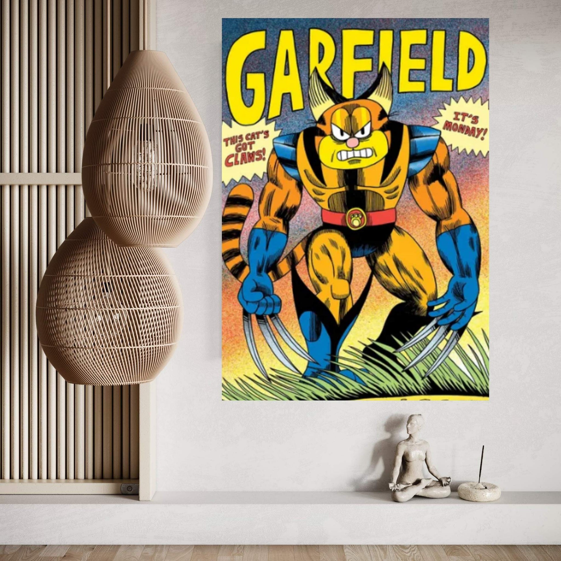 Wolverine Garfield Canvas Wall Art - Y Canvas