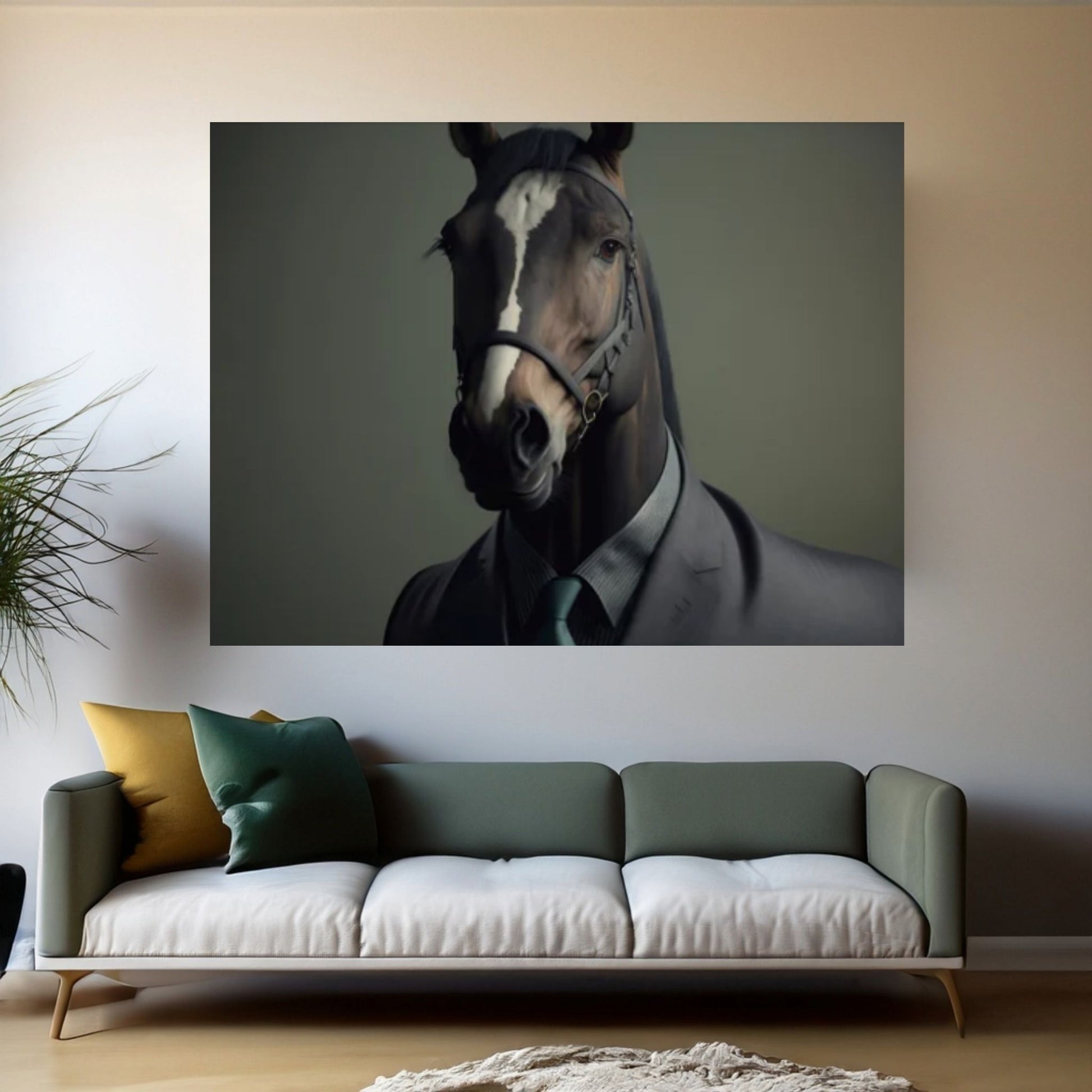 Large Black Horse Print Poster Canvas Art, Animal Art, Animal Painting Horse Canvas Wall Art - Y Canvas