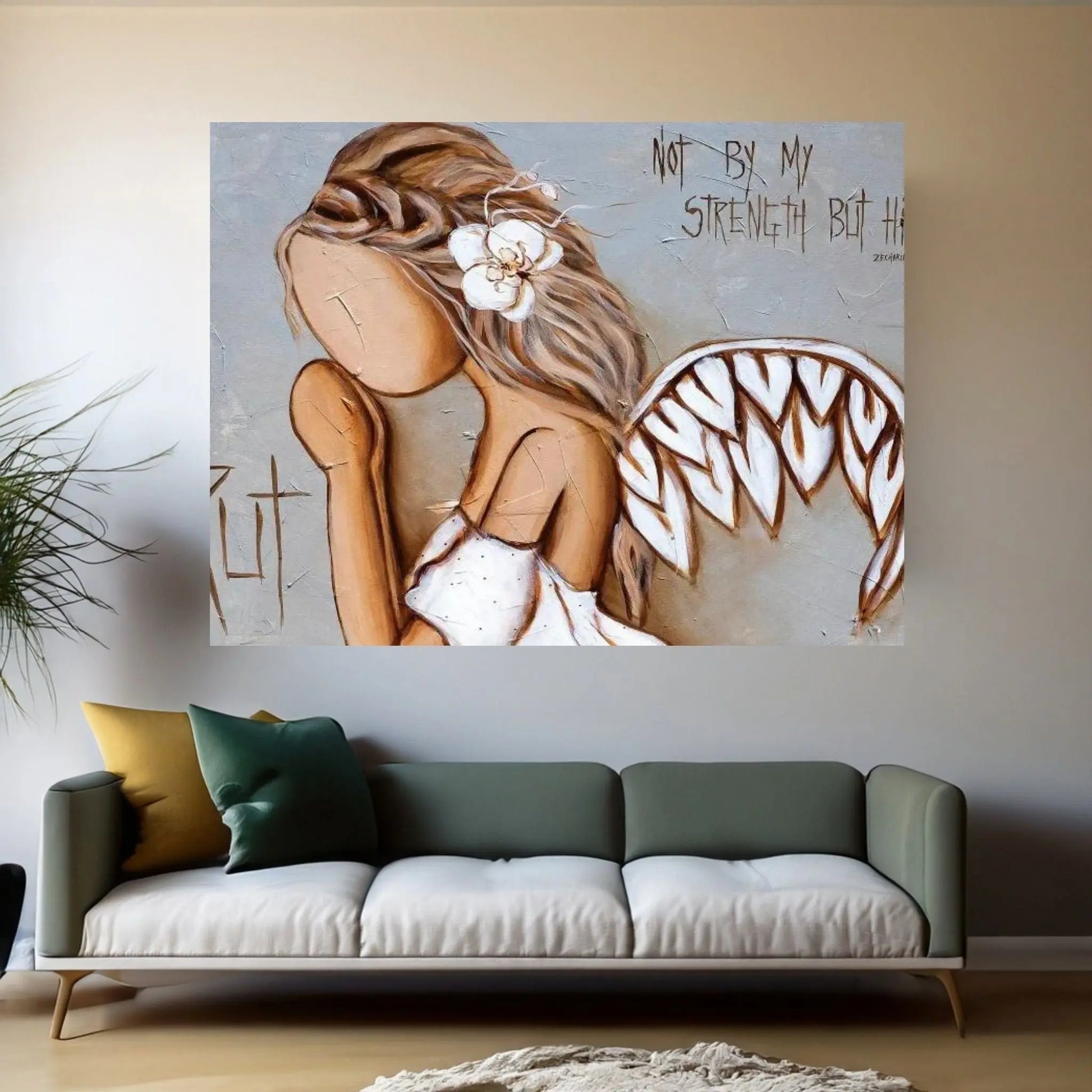 Not By My Strength Canvas Wall Art - Y Canvas