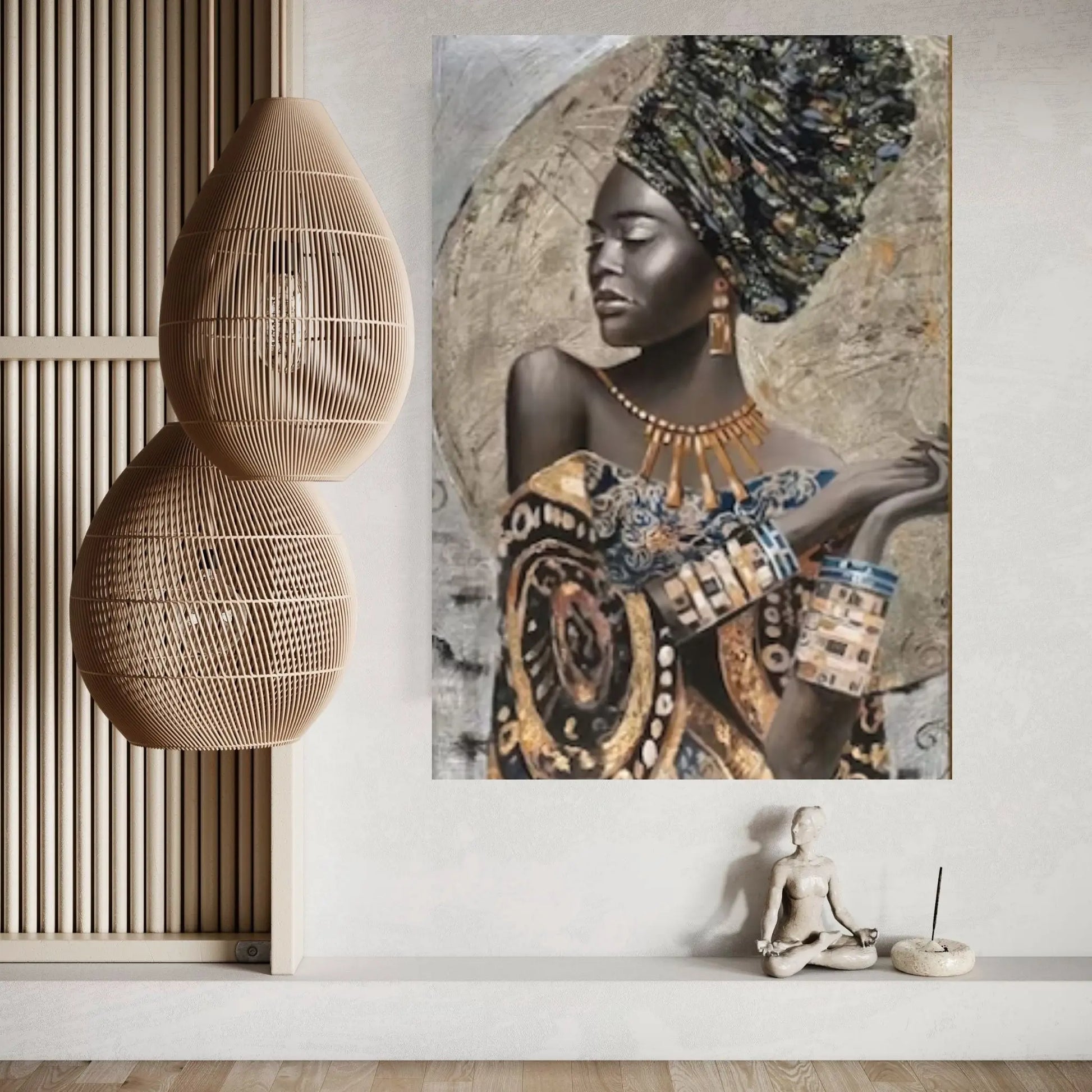 African Woman, African Art, American Afro Woman,Frame Canvas, Picture Vintage Print - Y Canvas