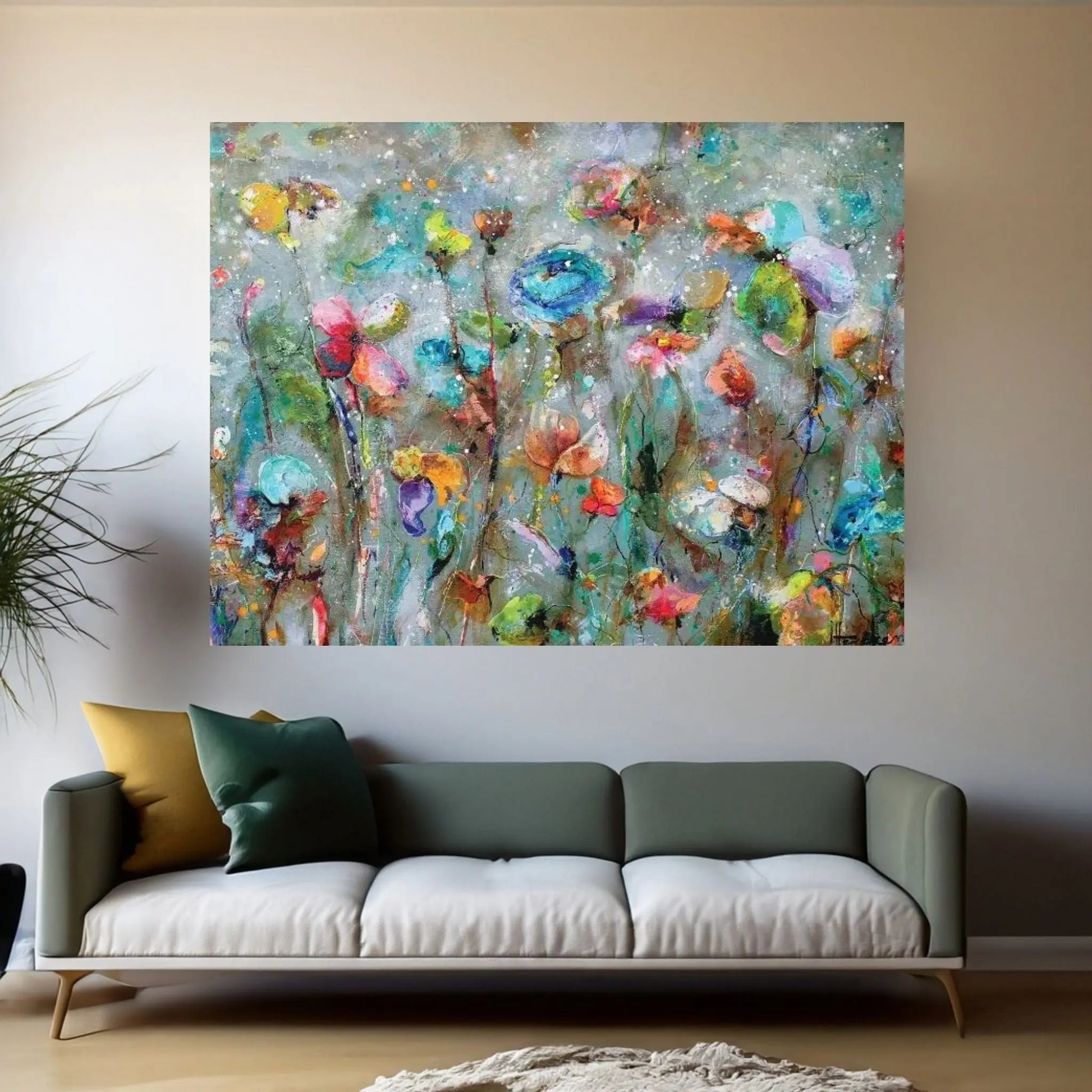 Flowers By Daw Canvas Wall Art - Y Canvas