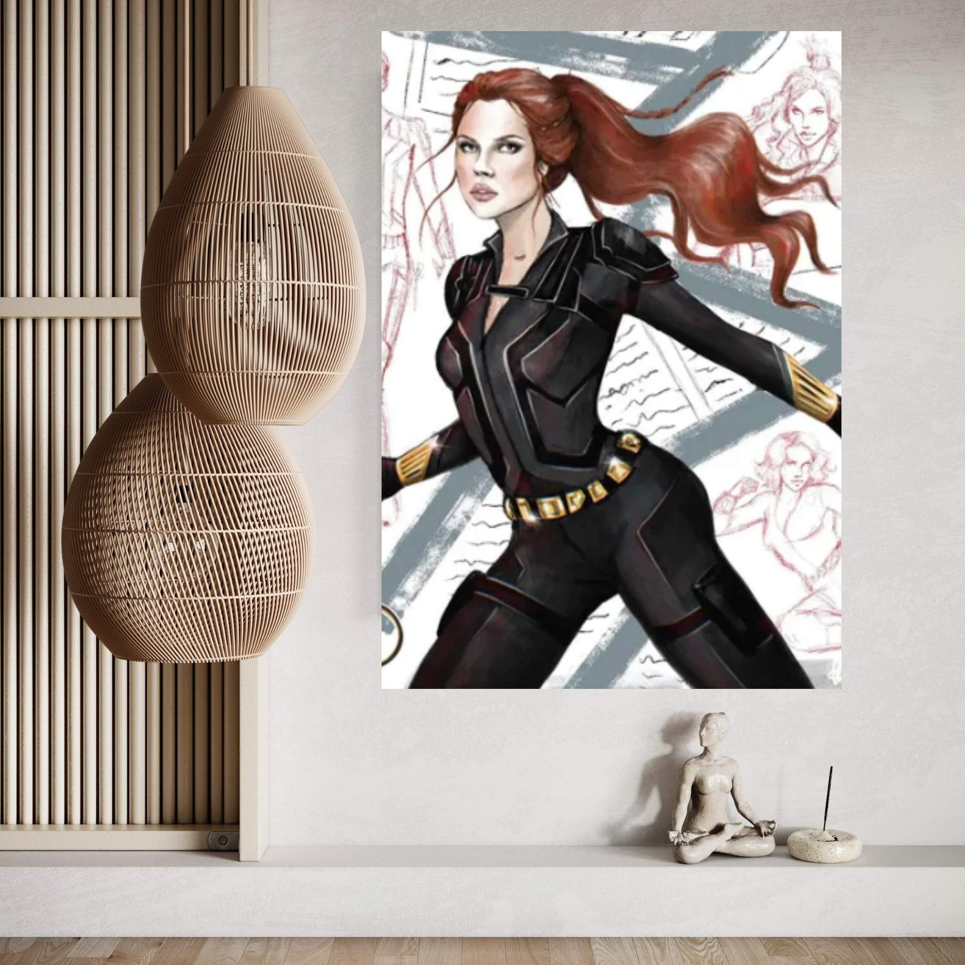 Black Widow Canvas Wall Art - Y Canvas