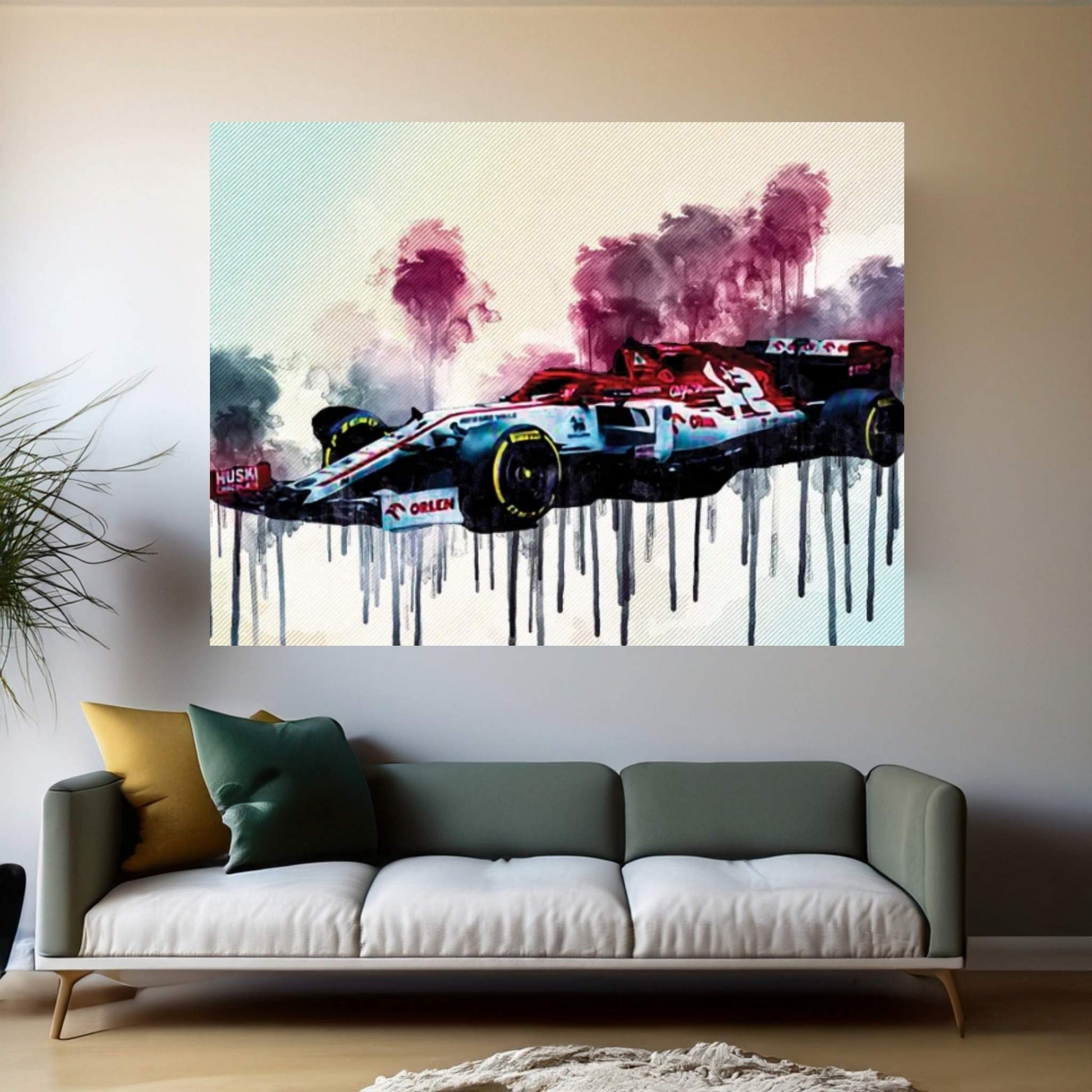 Alfa Romeo C39 Side View 2020 F1 Cars Studio Formula 1 Canvas Wall Art - Y Canvas