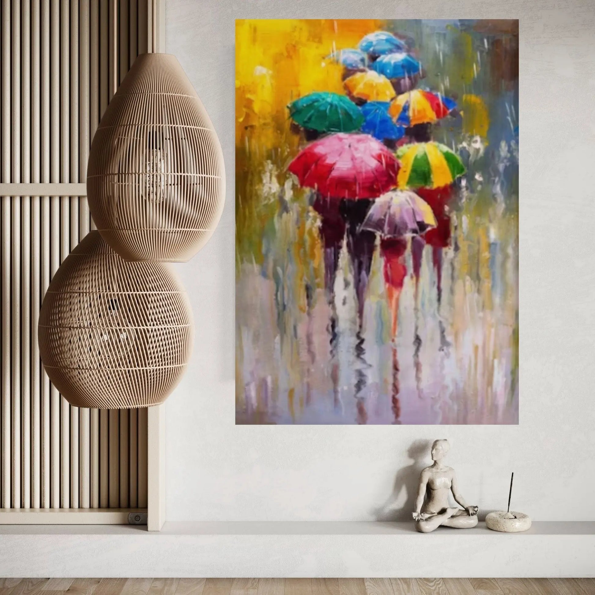 Color People Umbrella Canvas WAll Art Home Decor Poster Print - Y Canvas