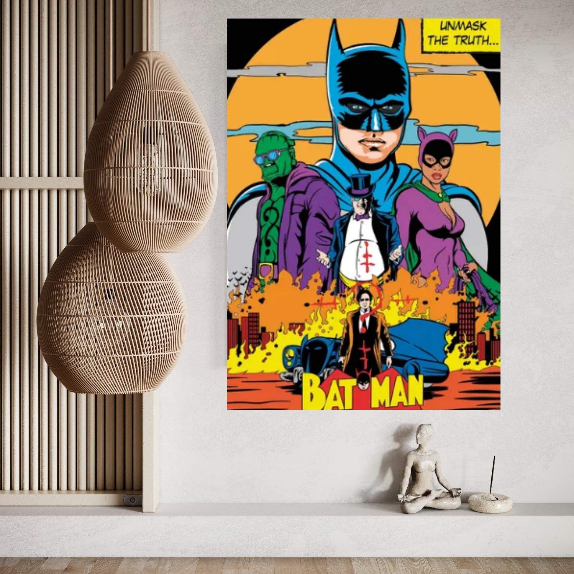 The Batman Classic Comics Poster Canvas Wall Art - Y Canvas