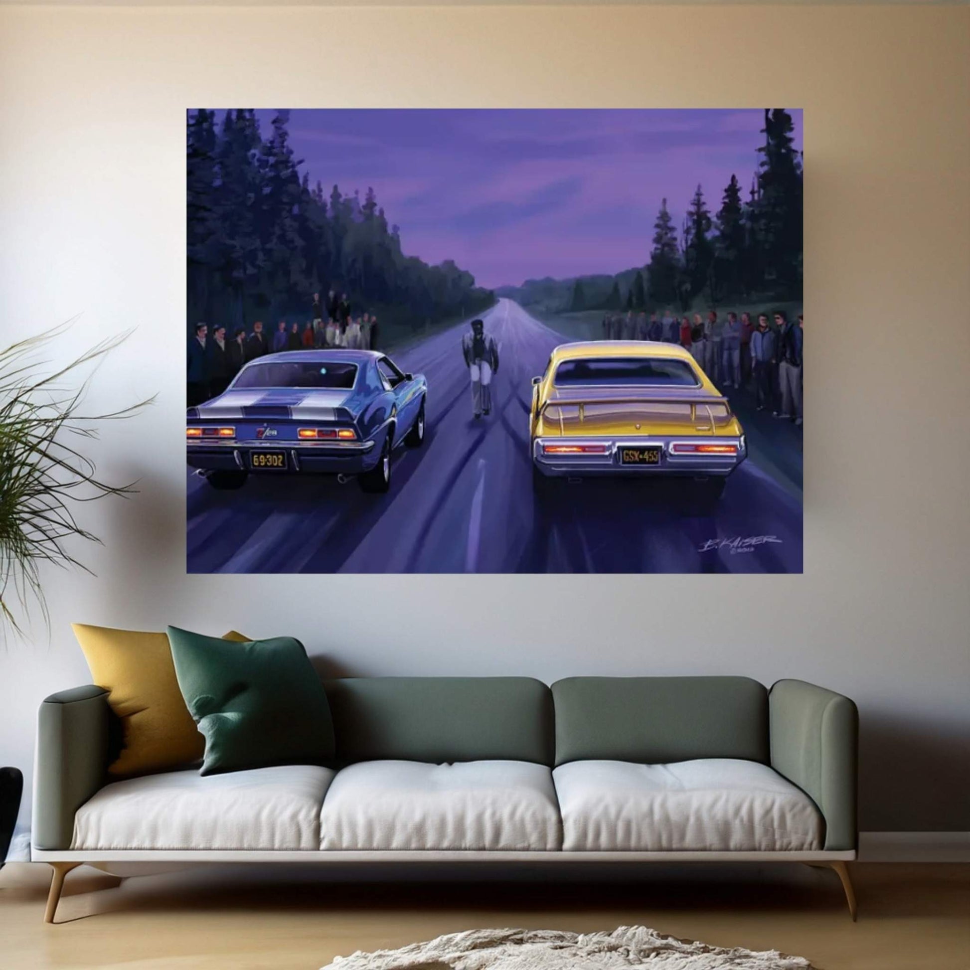 Back Road Races Canvas Wall Art - Y Canvas