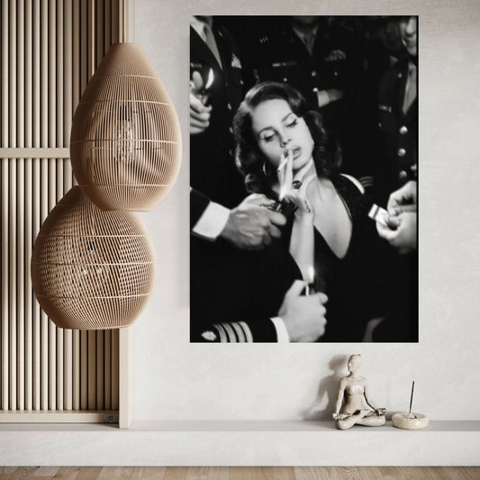 Lana Del Rey Smoke Cigarettes Music Poster Canvas Wall Art - Y Canvas