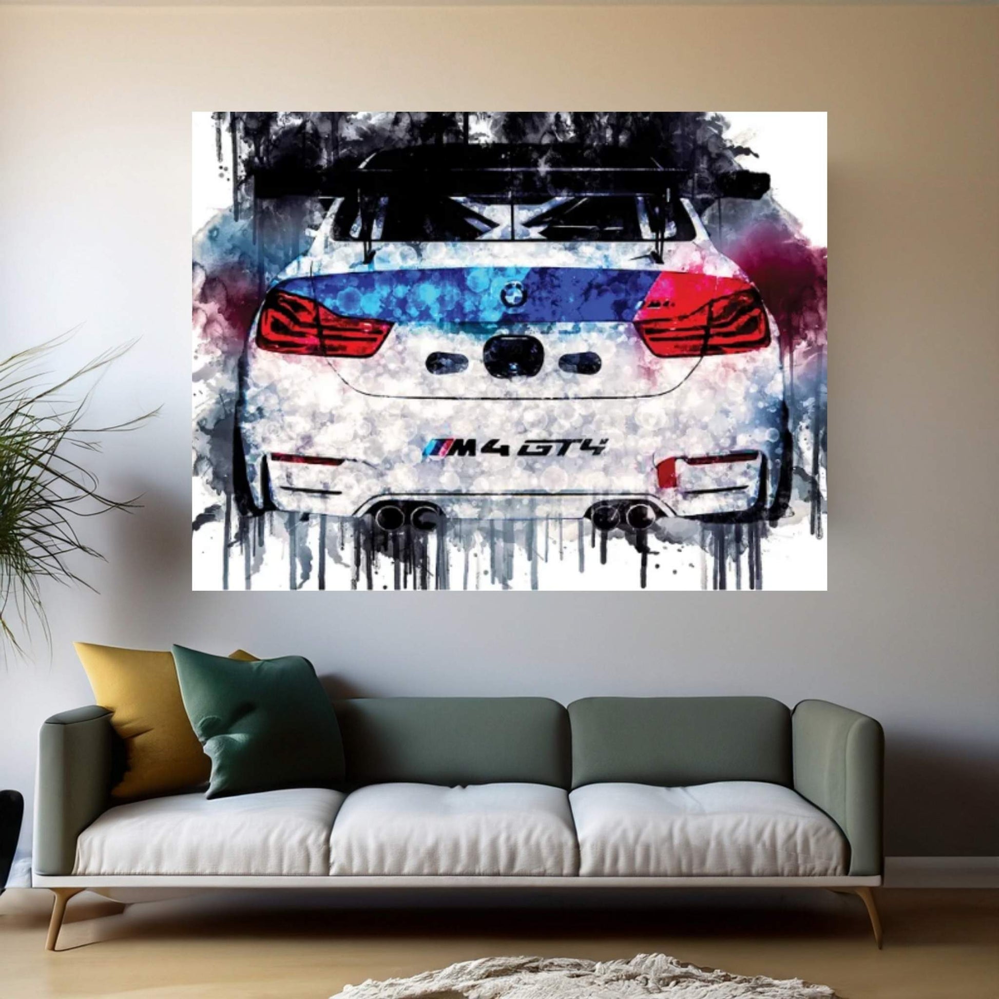 2018 BMW M4 GT4 Canvas Wall Art - Y Canvas