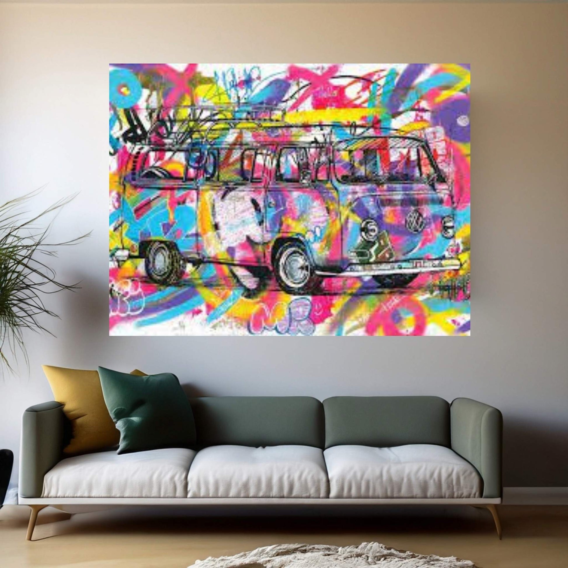 VW Kombi 1974 Canvas Wall Art - Y Canvas