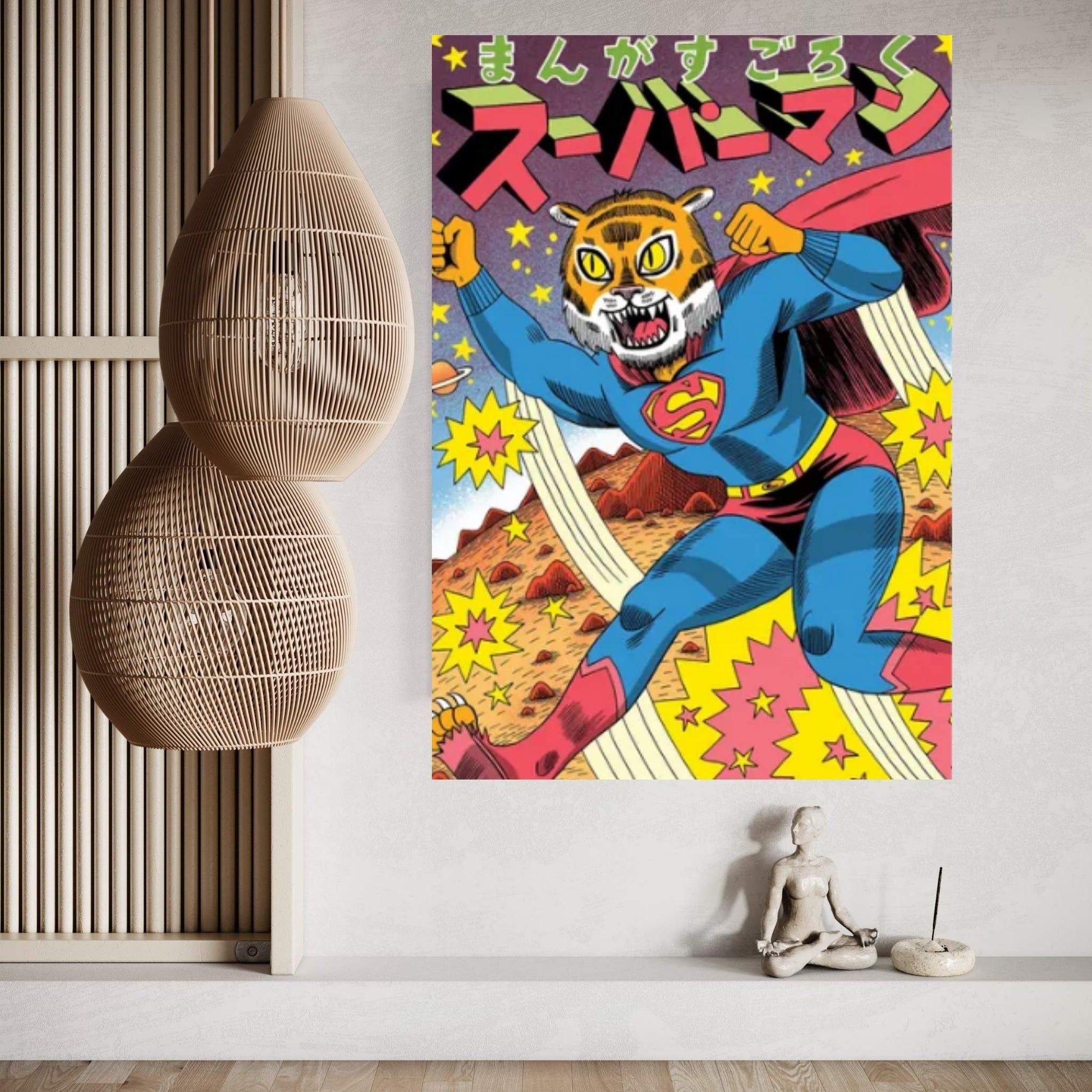 Tiger Superman Canvas Wall Art - Y Canvas