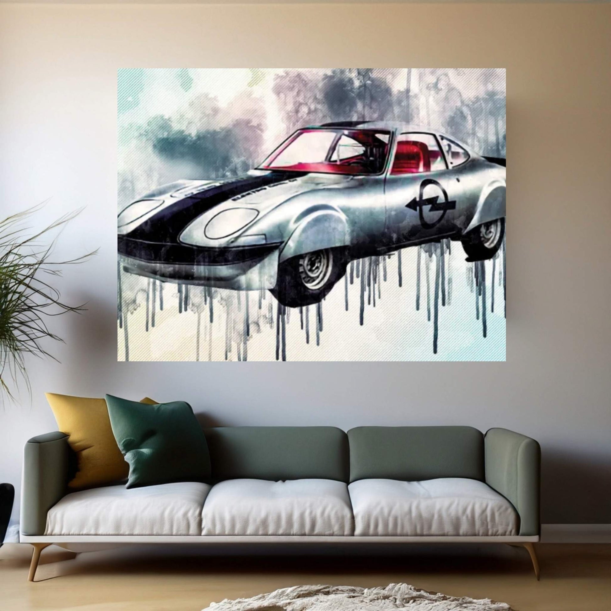 Opel Elektro Gt 1971 Retro Electric Car Sports Electric Car German Canvas Wall Art - Y Canvas