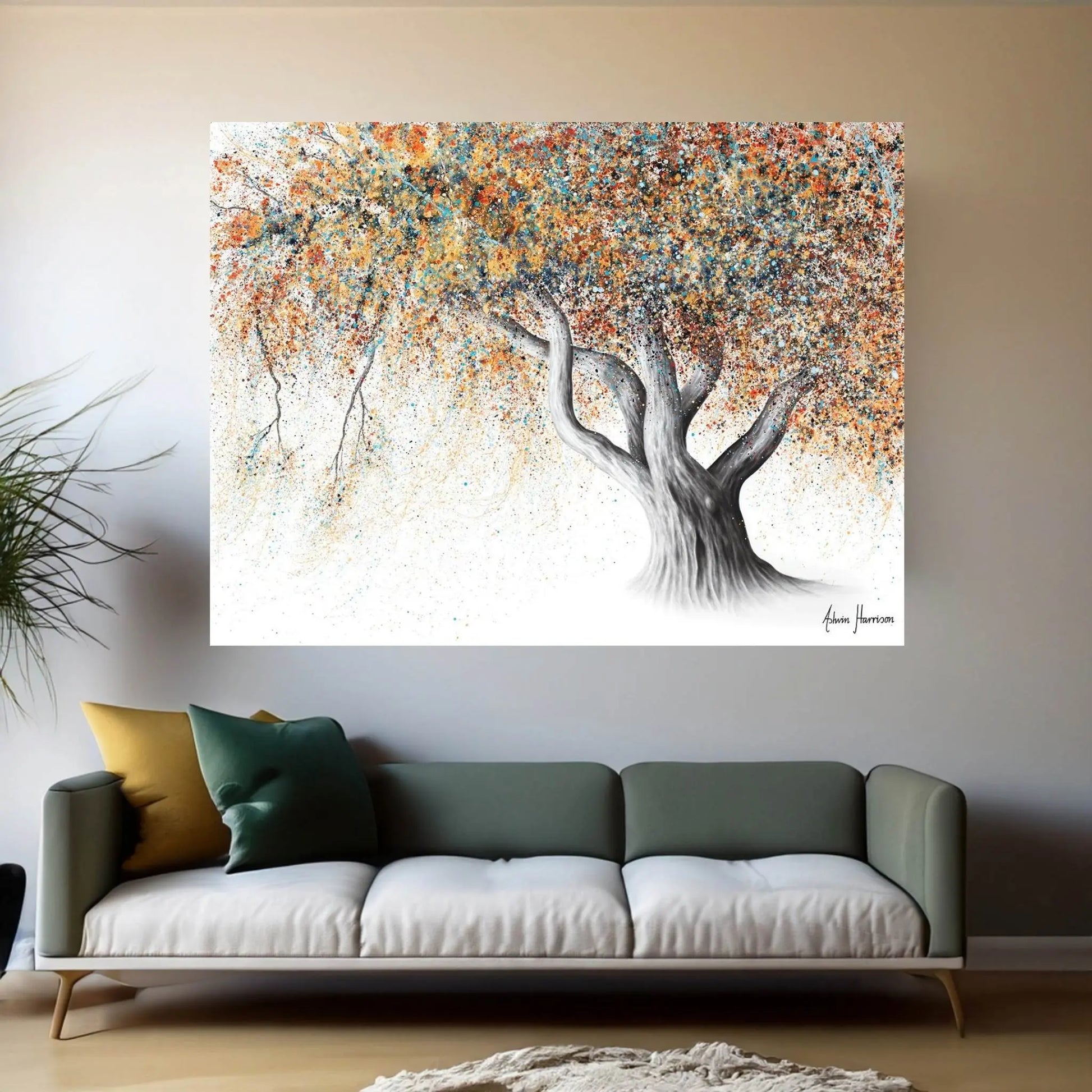 Rusty Autumn Tree Canvas Wall Art - Y Canvas